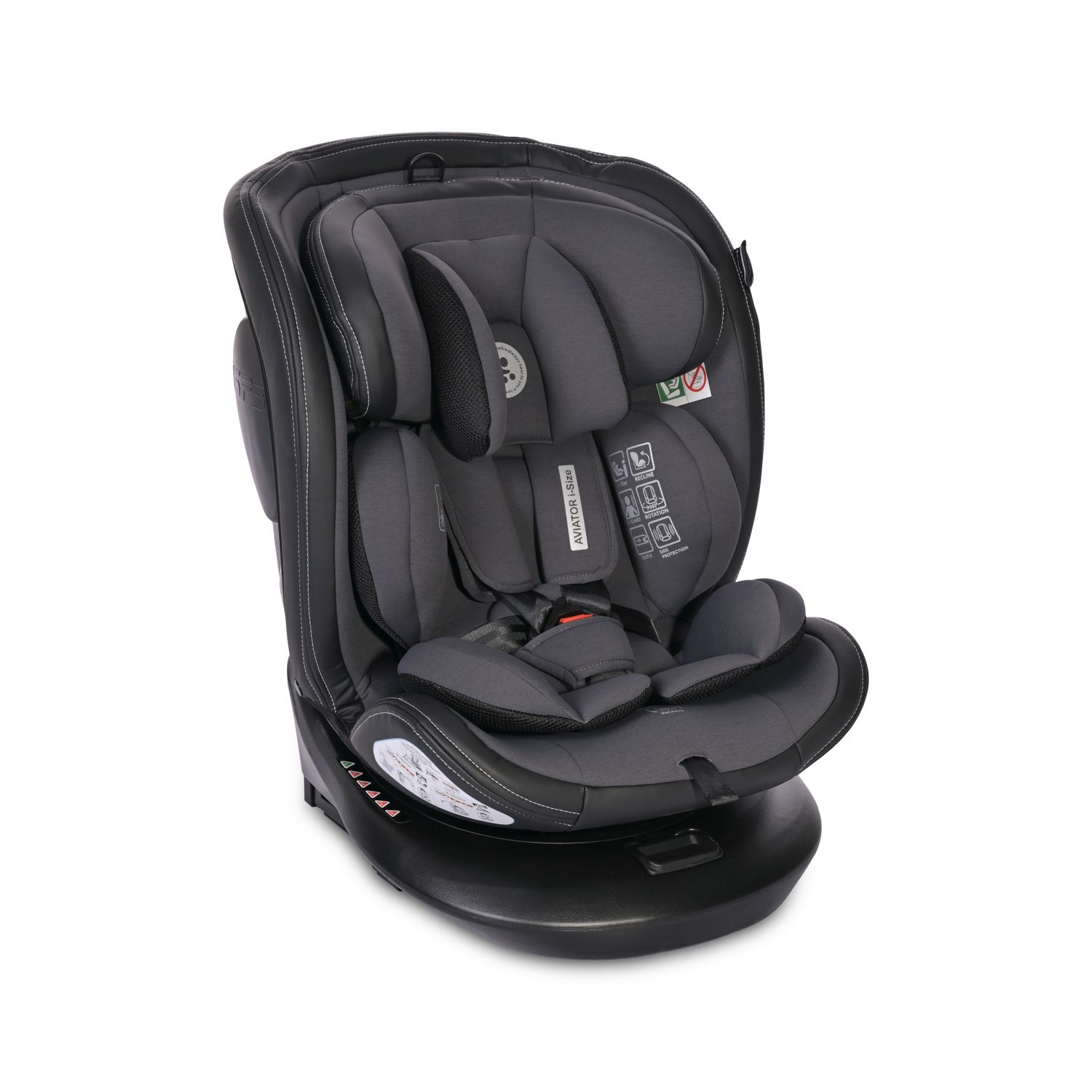 Lorelli Kindersitz i-Size Aviator (40-150cm) 360&deg; drehbar, verstellbar, Isofix grau - Bild 1