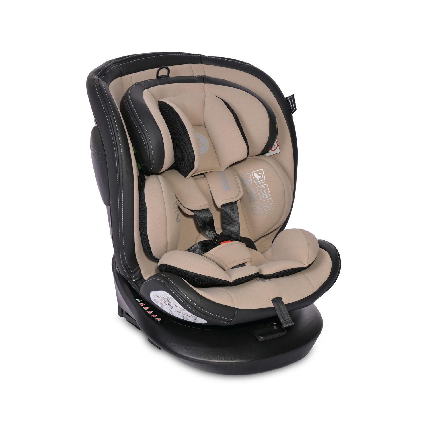 Lorelli Kindersitz i-Size Aviator (40-150cm) 360&deg; drehbar, verstellbar, Isofix beige - Bild 1