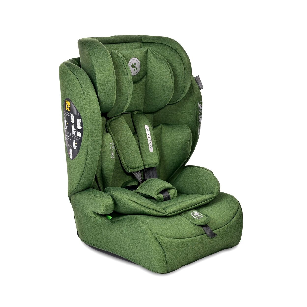 Lorelli Kindersitz i-Size Adventure (76-150 cm) Kopfstütze verstellbar bis 36 kg grün