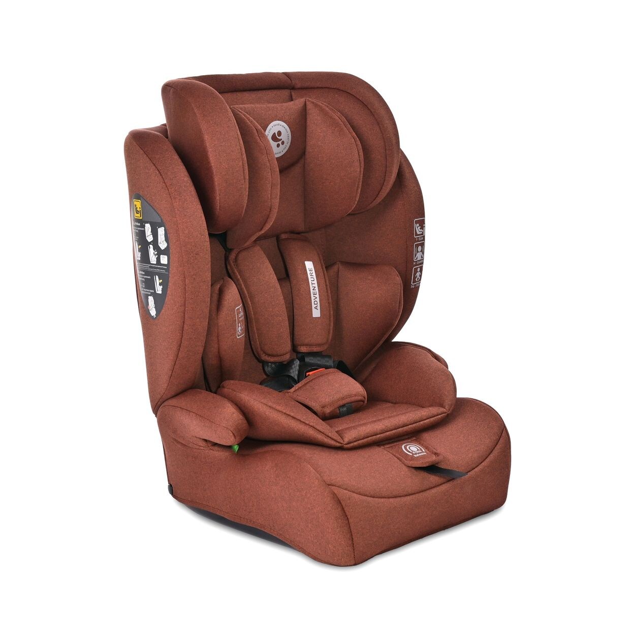 Lorelli Kindersitz i-Size Adventure (76-150 cm) Kopfstütze verstellbar bis 36 kg braun