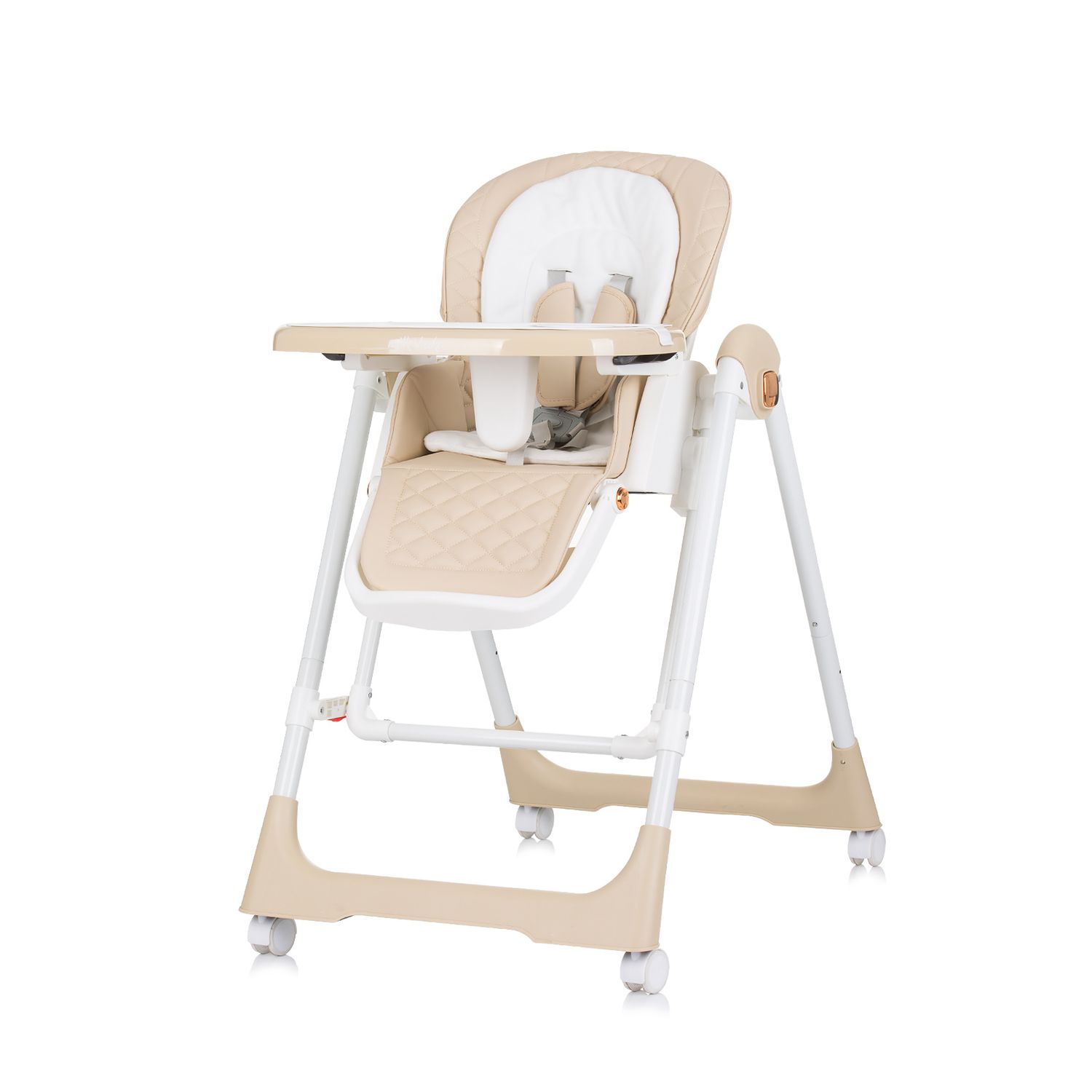 Chipolino Kinderhochstuhl 2 in 1 Milk Shake, verstellbar, Babyschaukel, R&auml;der beige - Bild 1