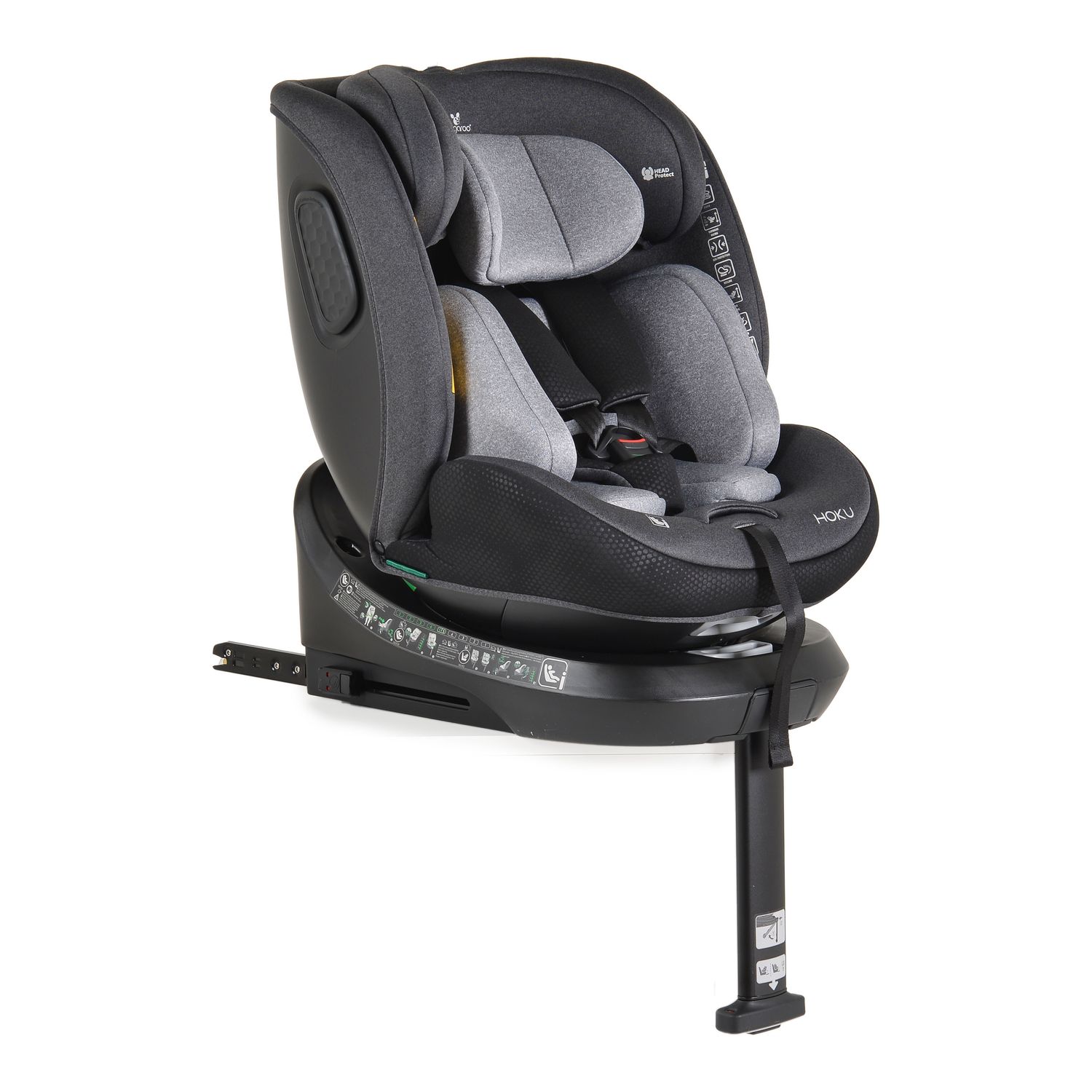 Cangaroo Kindersitz Hoku i-Size (40-150cm) Gruppe 0+/1/2/3, Isofix, St&uuml;tzfu&szlig; grau - Bild 1