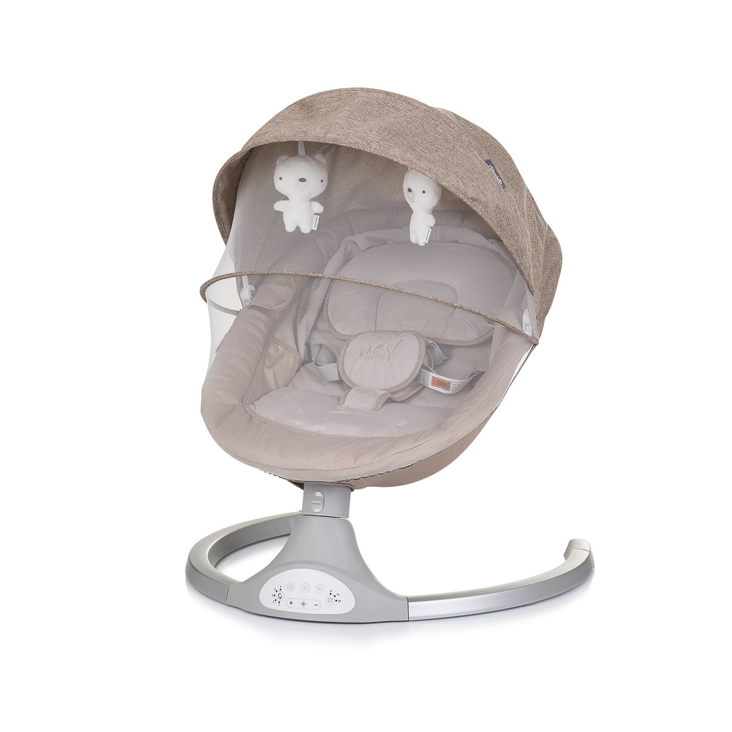 Chipolino Babywippe Nest Musik, Fernbedienung, Kissen, Gurt, Timer, Pl&uuml;schtiere beige - Bild 1