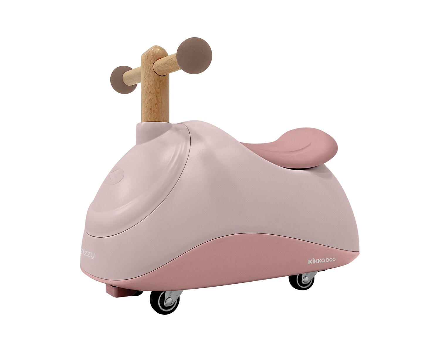 Kikkaboo Rutschfahrzeug Sizzy 4 Räder Griff aus Buchenholz ab 1 Jahr Kunststoff rosa | 03800171212380