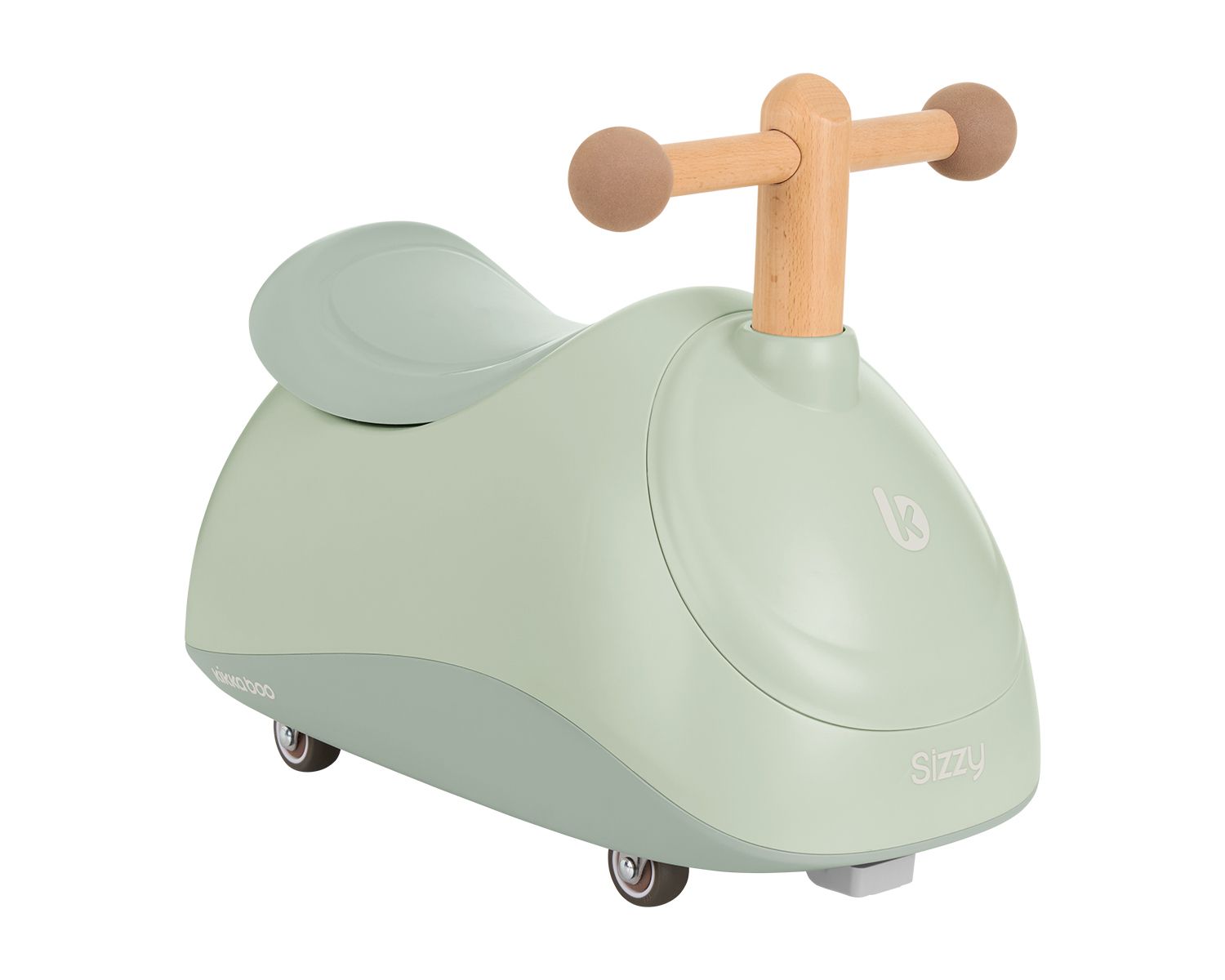 Kikkaboo Rutschfahrzeug Sizzy 4 R&auml;der Griff aus Buchenholz ab 1 Jahr Kunststoff gr&uuml;n - Bild 1