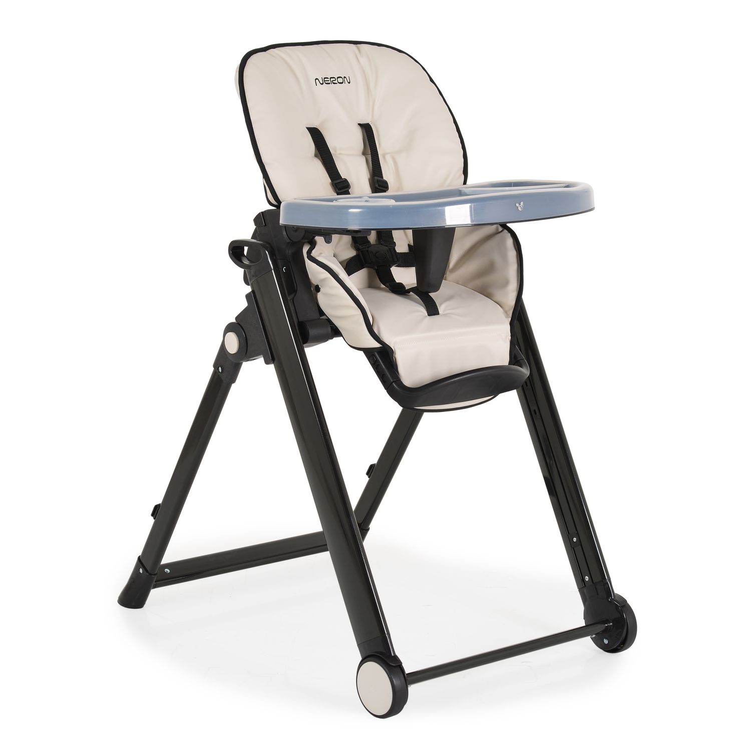 Cangaroo Kinderhochstuhl Neron Fu&szlig;st&uuml;tze klappbar R&uuml;ckenlehne verstellbar Gurt beige - Bild 1