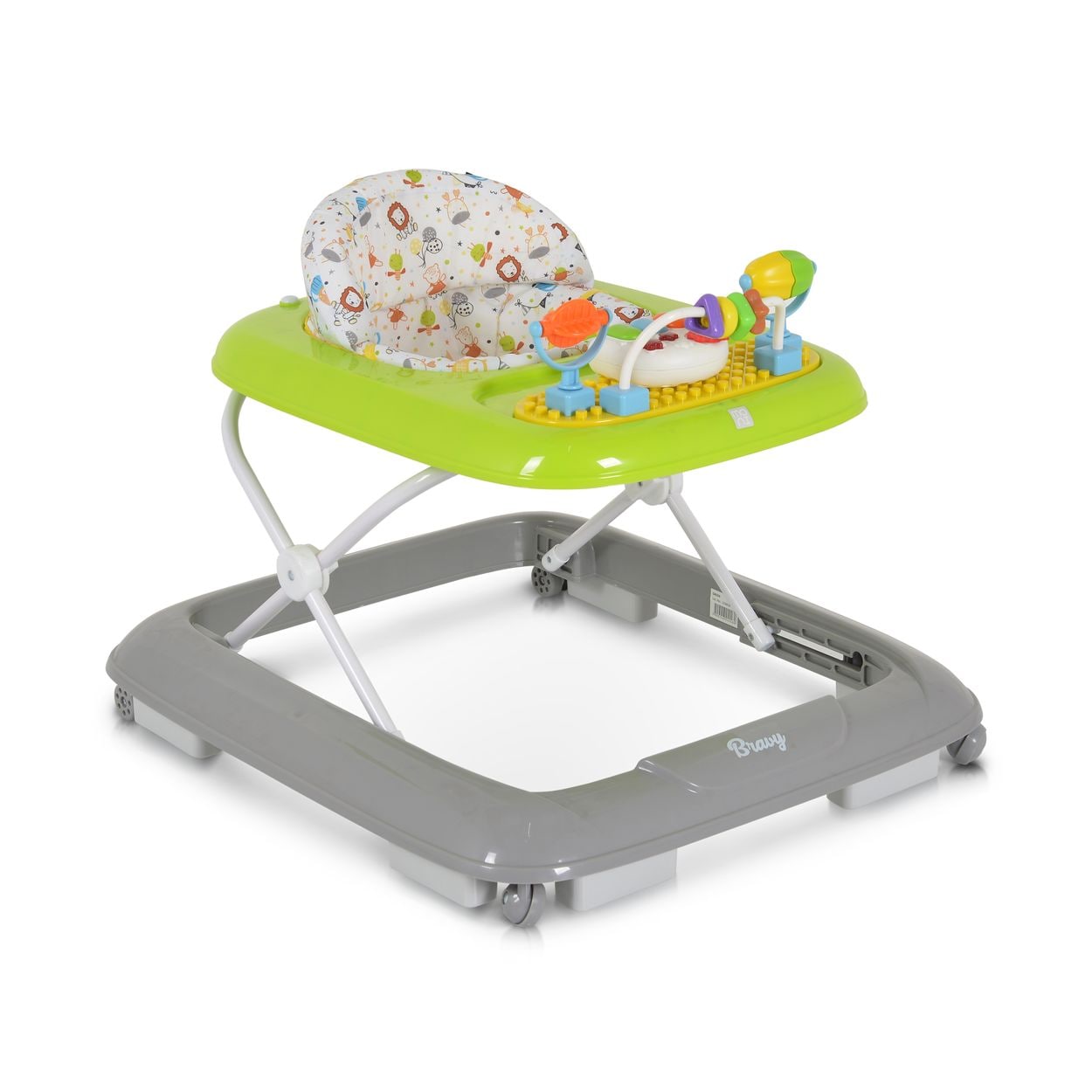Moni Lauflernhilfe Bravy mit Spielcenter, klappbar, Spielbrett, Musik, Stopper grün
