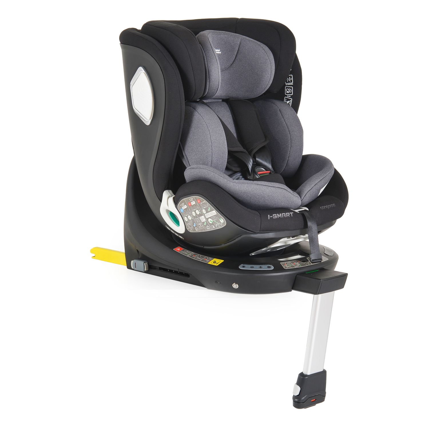 Cangaroo Kindersitz i-Size i-Smart (40 - 150 cm) Isofix, St&uuml;tzbein, Soundsystem schwarz - Bild 1