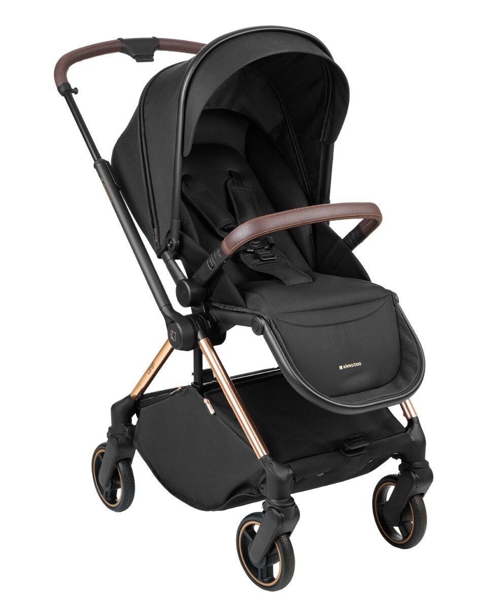 Kikkaboo Kinderwagen Lanah 2 in 1 Babywanne, Rückenlehne verstellbar, bis 22 kg schwarz | 03800171204255