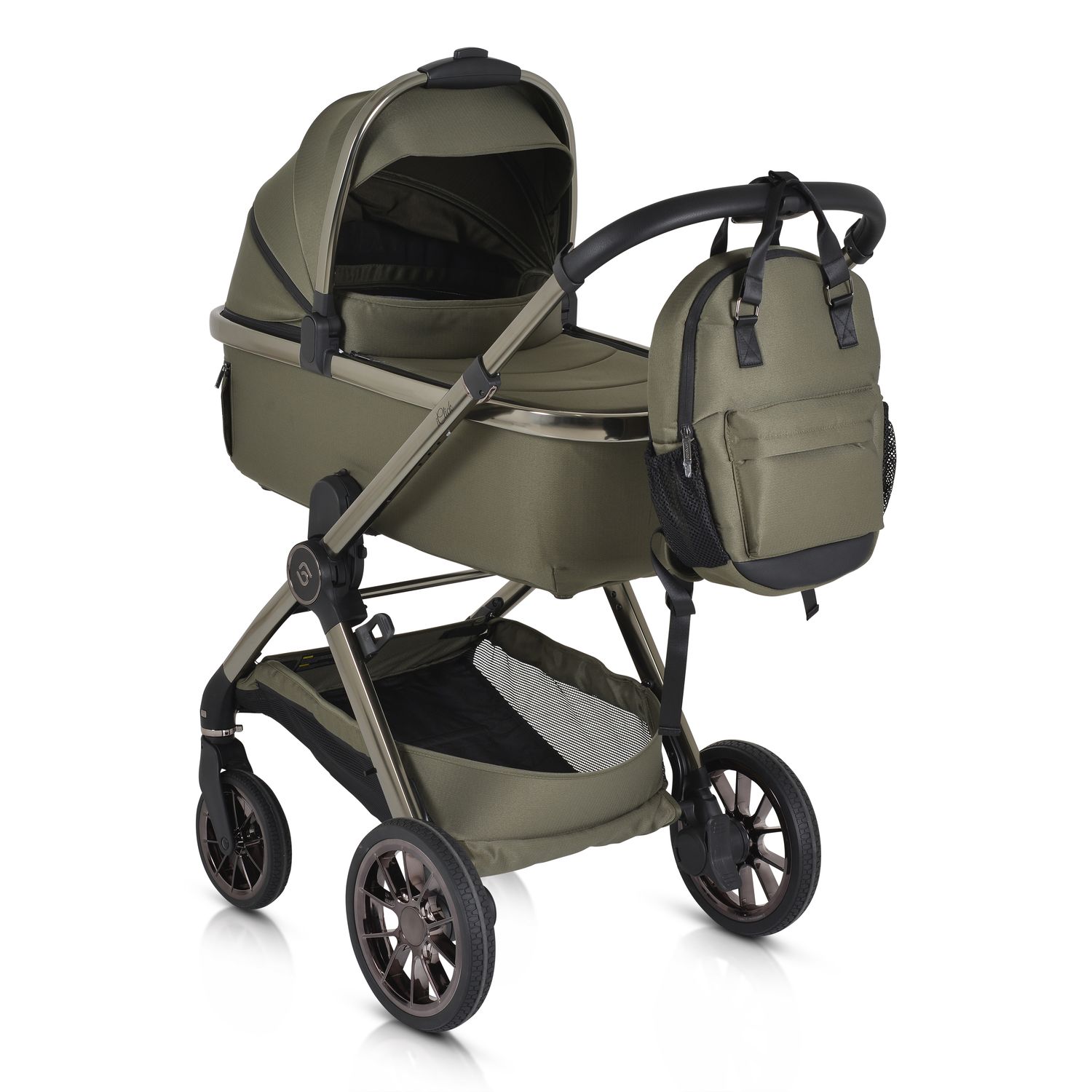 Cangaroo Kinderwagen 2 in1 iClick klappbar, Wickeltasche, Sportsitz, Babywanne gr&uuml;n - Bild 1