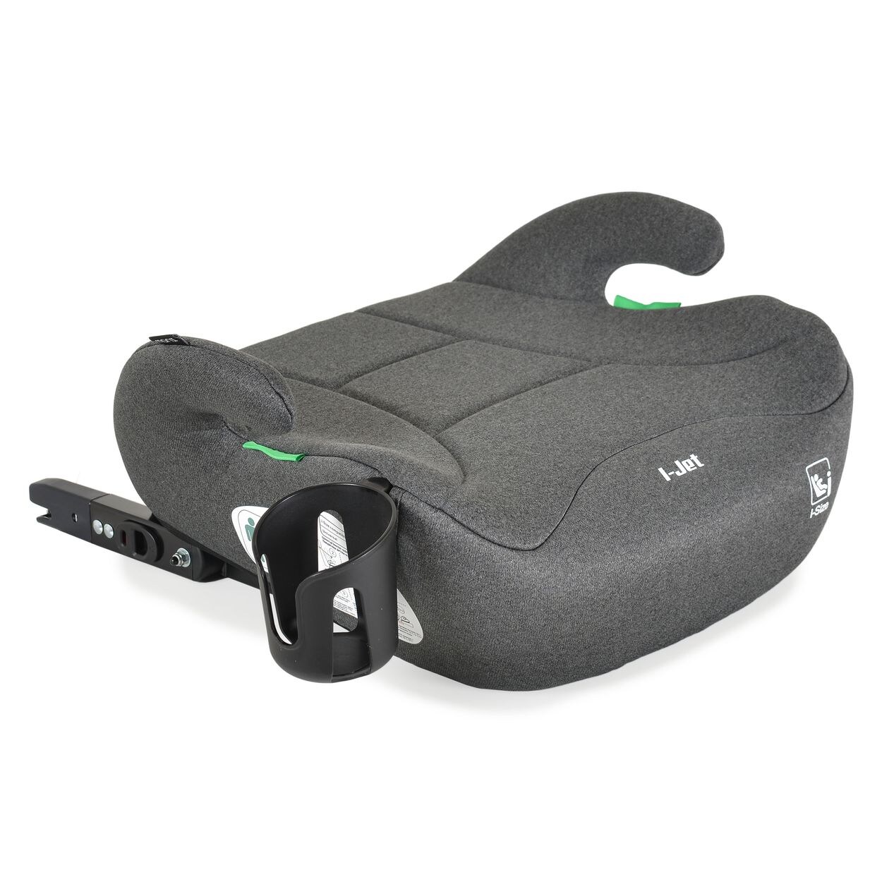 Moni Kindersitz, Sitzerhöhung i-Jet (125-150cm) Gruppe 3, Getränkehalter Isofix grau