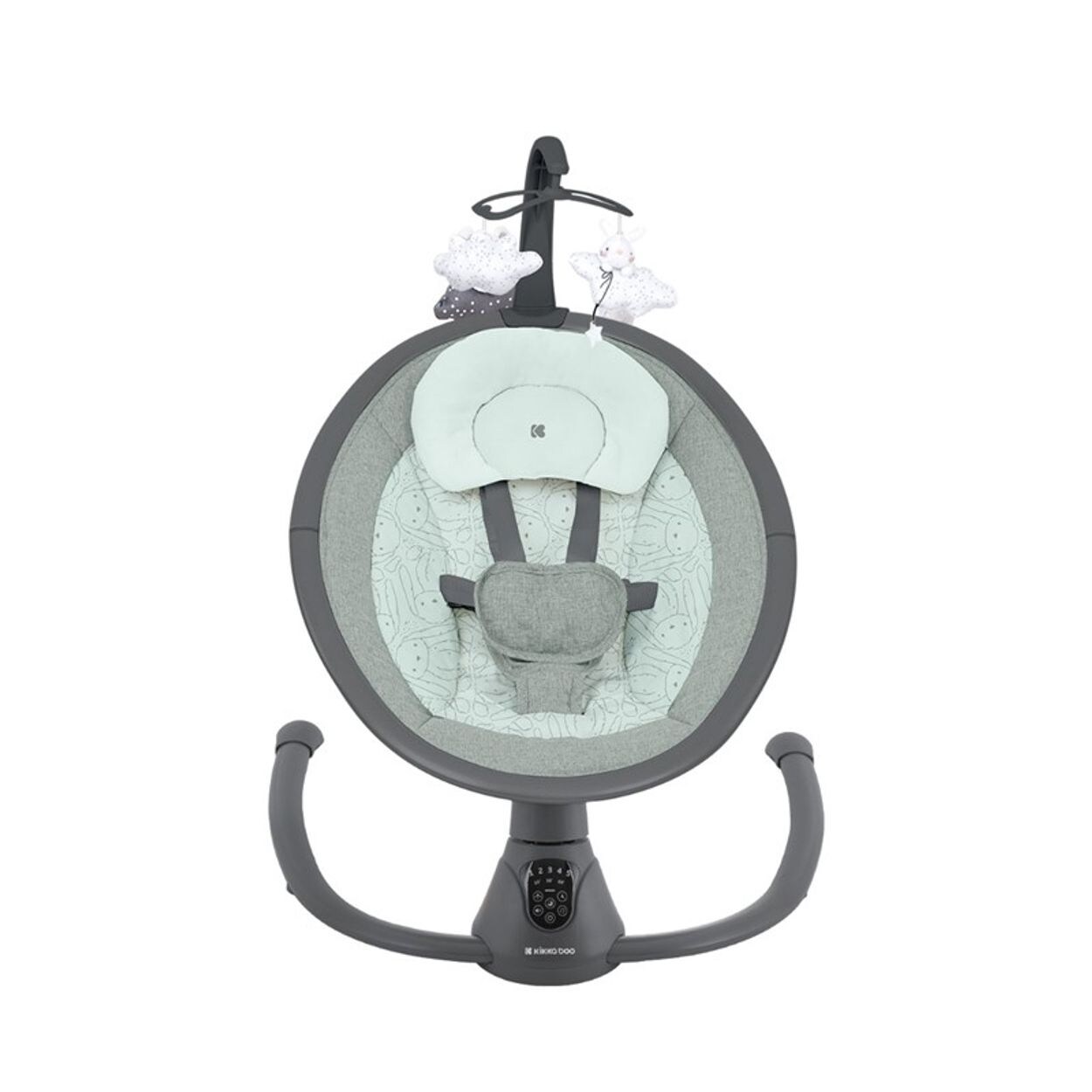 Kikkaboo elektrische Babywippe Twiddle, Schaukelfunktion, Fernbedienung, Timer dunkelgrün | 03800171209045