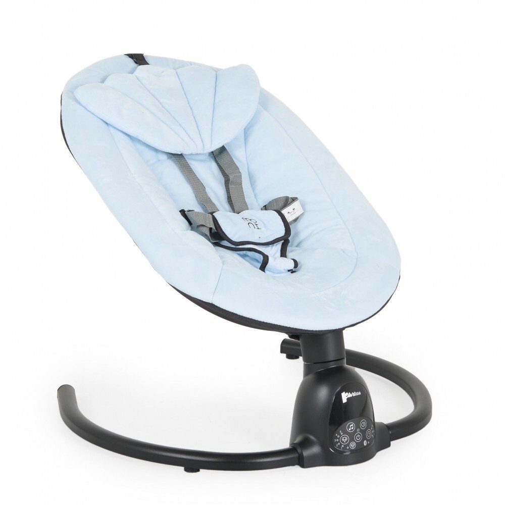 Moni Babywippe Clarissa elektrisch Moskitonetz Fernbedienung Musikfunktion Timer hellblau - Bild 1