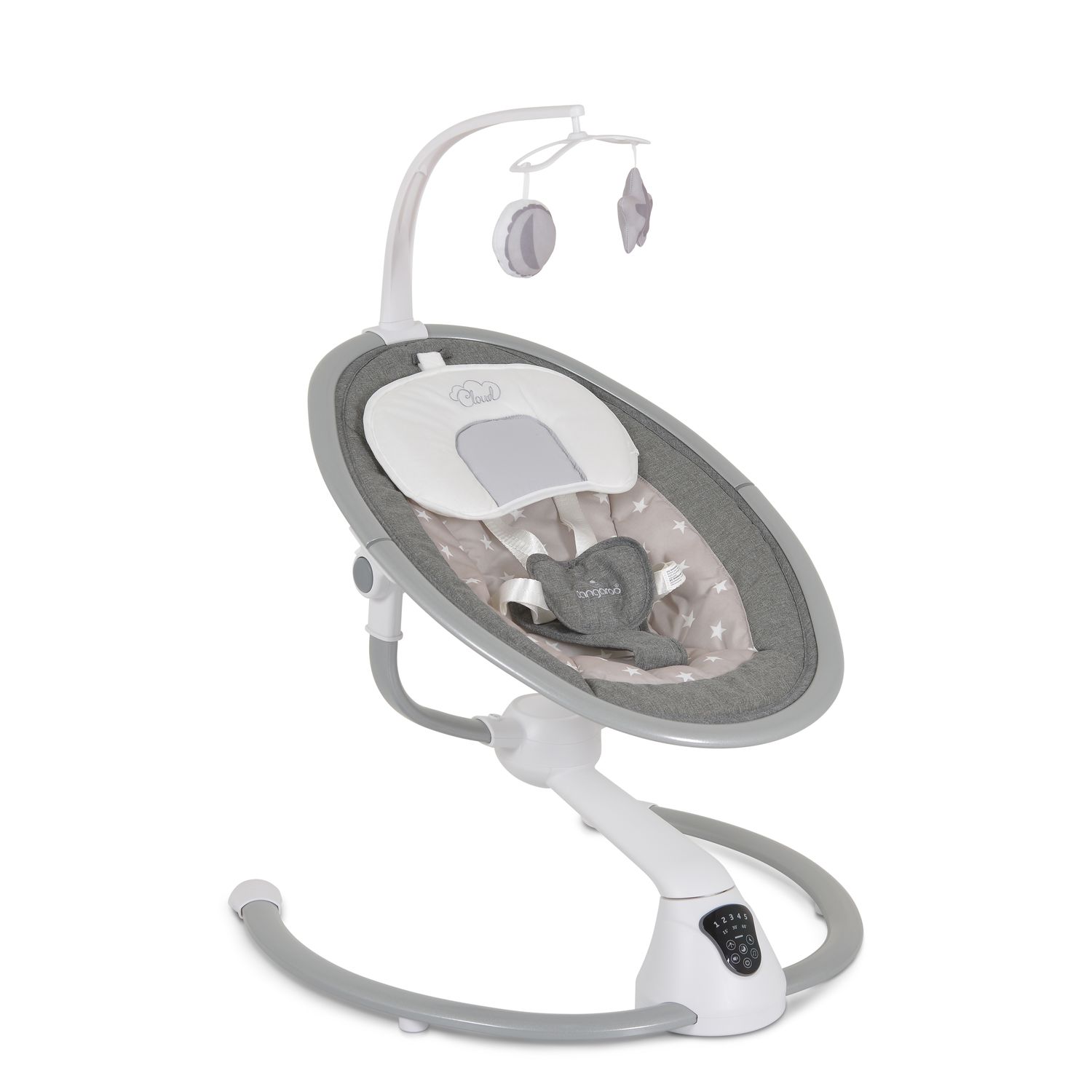 Cangaroo Swing Cloud Babywippe Musik Timer Mobile Schwingfunktion Fernbedienung beige Sterne - Bild 1