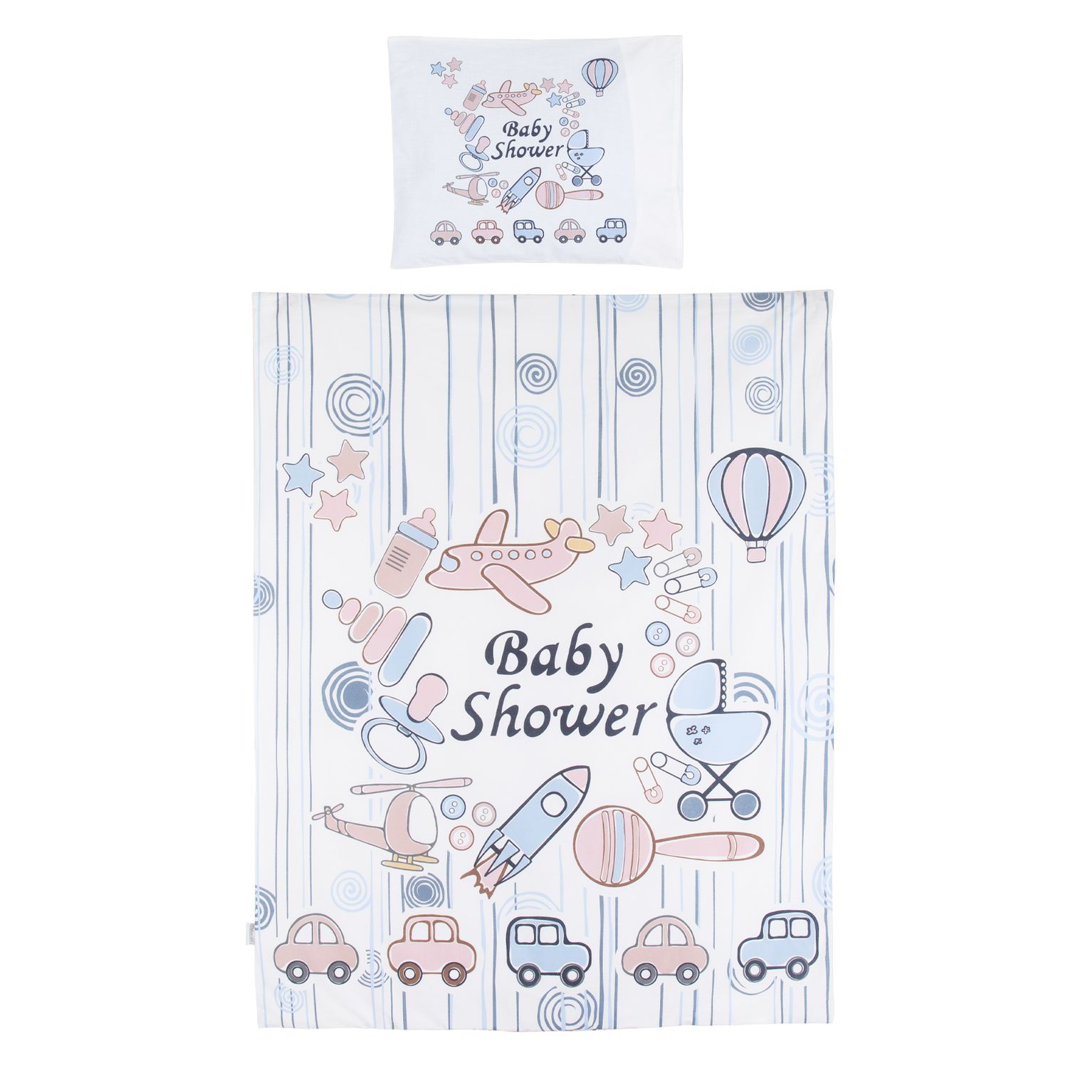 Chipolino 5-teiliges Bettw&auml;sche Set, Decke 95 x 125 cm Kissen 35 x 45 cm blau wei&szlig; - Bild 1