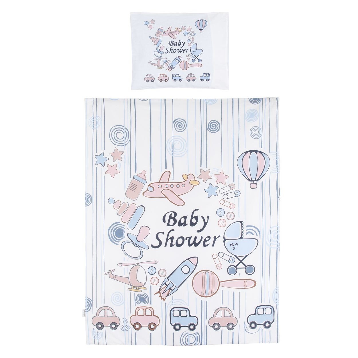 Chipolino 5-teiliges Bettwäsche Set, Decke 95 x 125 cm Kissen 35 x 45 cm blau weiß