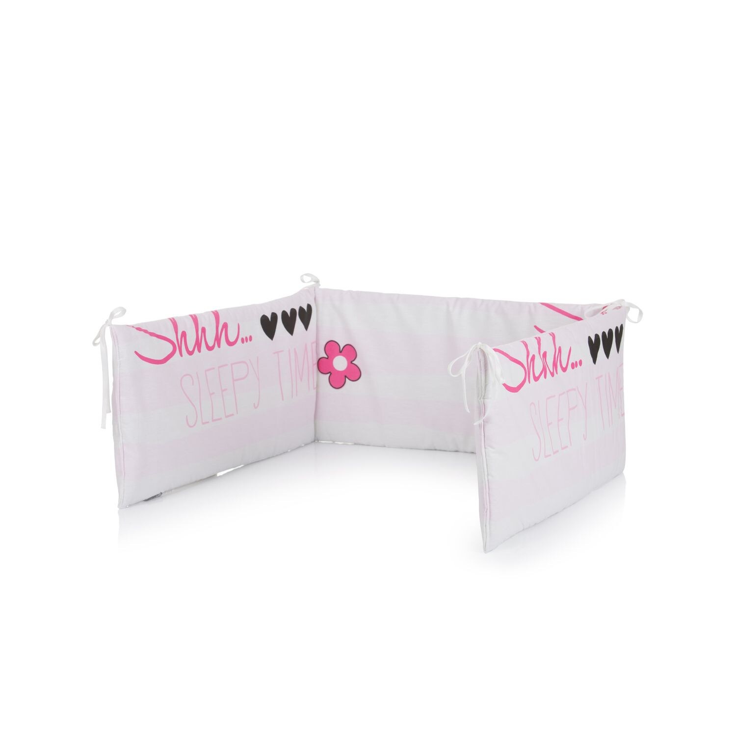 Chipolino Babynest Bumper 180 x 30 cm Bettumrandung Nestchen aus 100% Baumwolle rosa Flower | 03800931060770