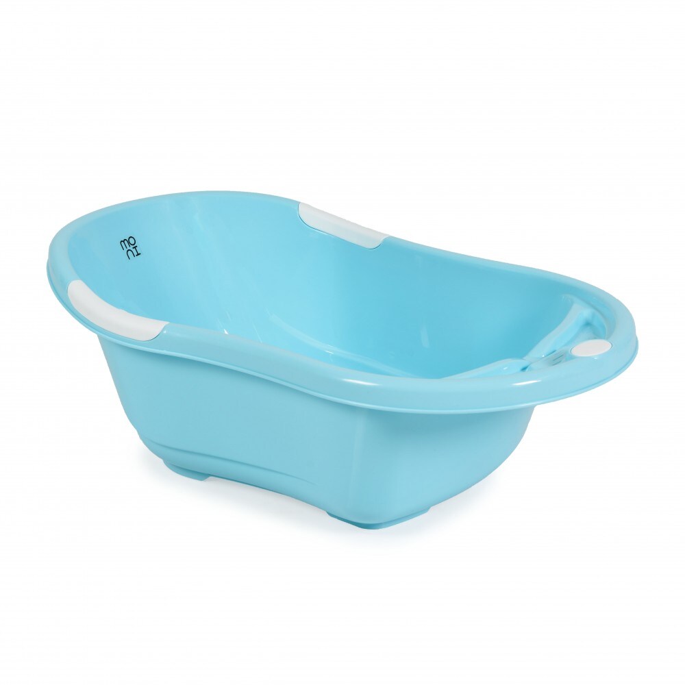Babybadewanne Lilly platzsparend mit Wasserablauf, Ablagef&auml;cher f&uuml;r Zubeh&ouml;r blau - Bild 1