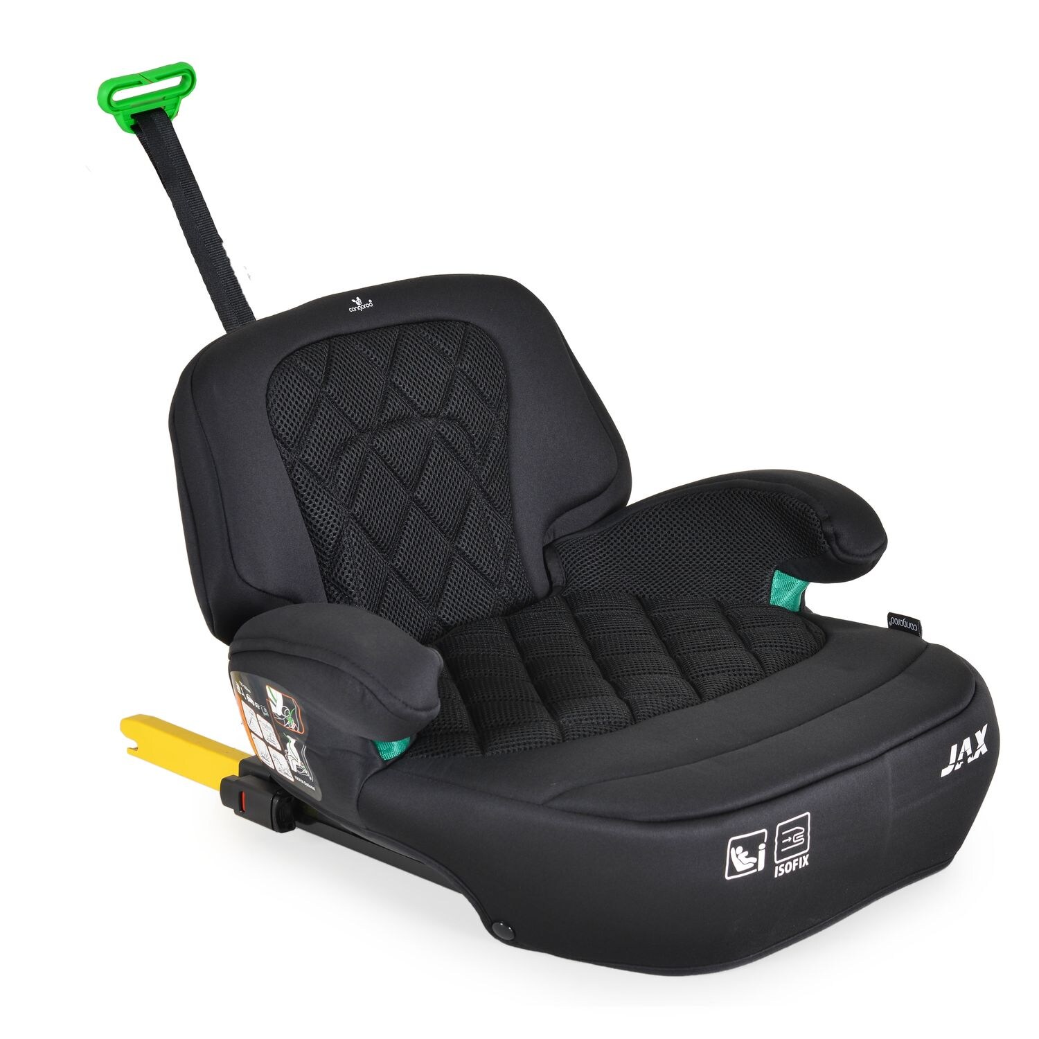 Cangaroo Kindersitz Sitzerhöhung Jax i-Size 125-150cm Gruppe 3 Isofix Top Tether schwarz | 03801005152223