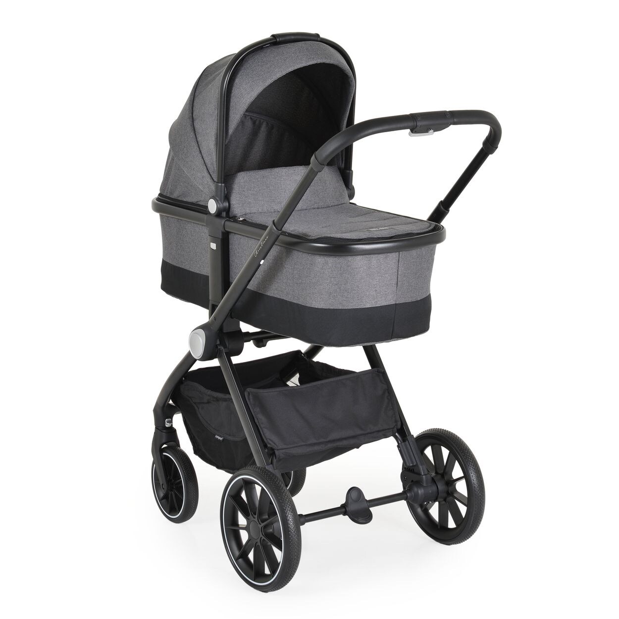 Cangaroo Kombikinderwagen 3 in 1 Christiano Babywanne Babyschale klappbar Tasche grau