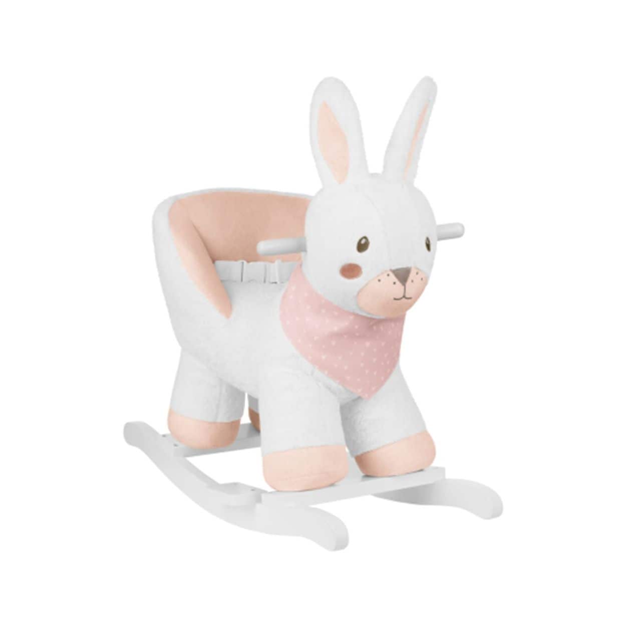 Kikka boo Schaukeltier Hase mit Sitz, R&uuml;ckenlehne, Holzgriffe, Kufen, bis 30 kg rosa - Bild 1