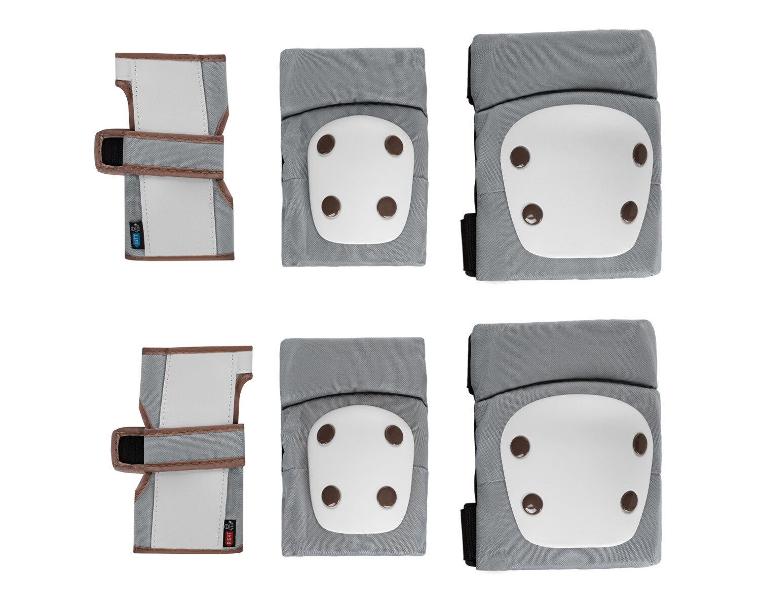 Kikkaboo Kinder Schutzausr&uuml;stung, 6-teiliges Protektoren-Set, Gr&ouml;&szlig;e XS bis 25 kg grau - Bild 1