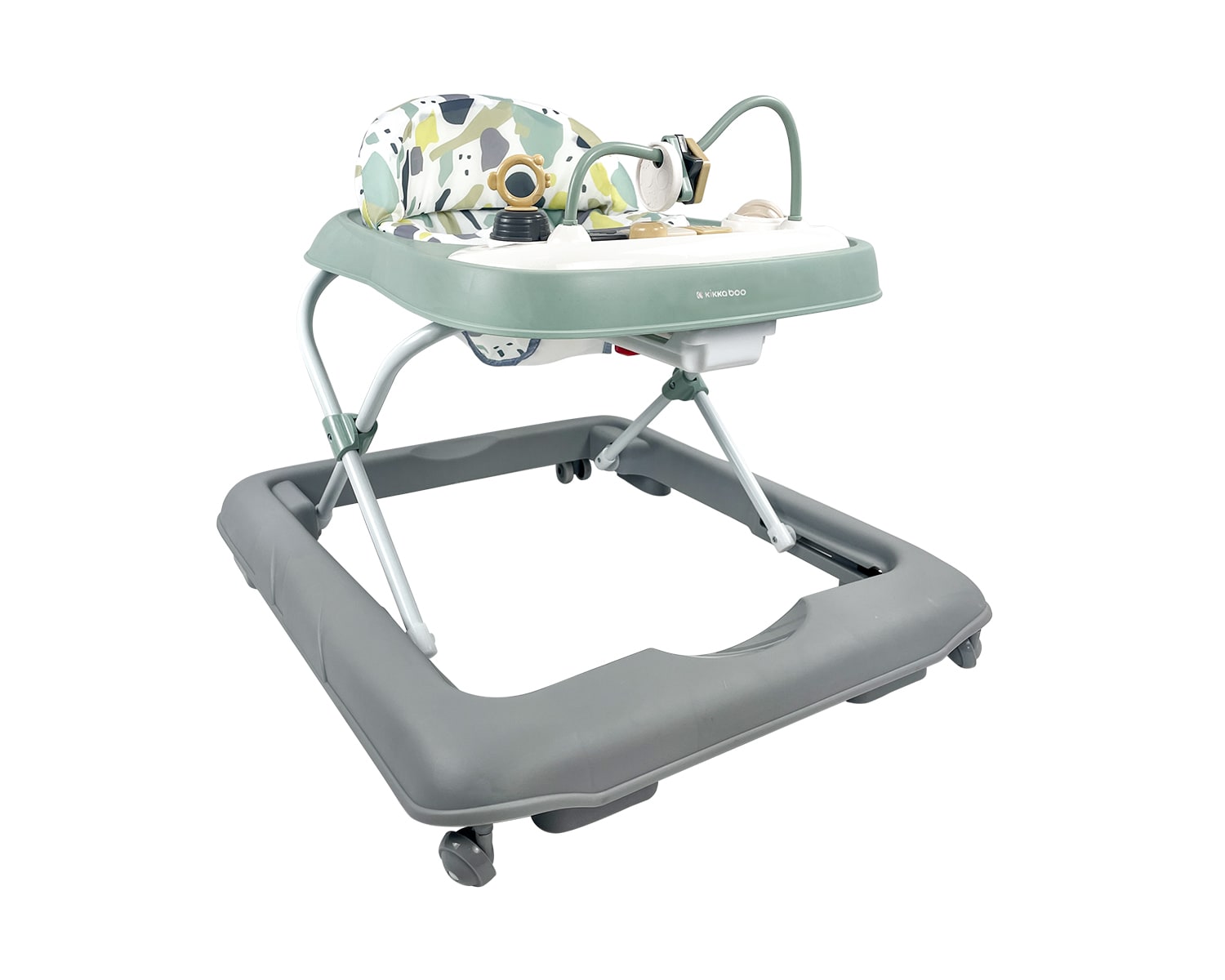 Kikkaboo Lauflernhilfe Poppy Musik Licht h&ouml;henverstellbar klappbar Gummistopper gr&uuml;n - Bild 1