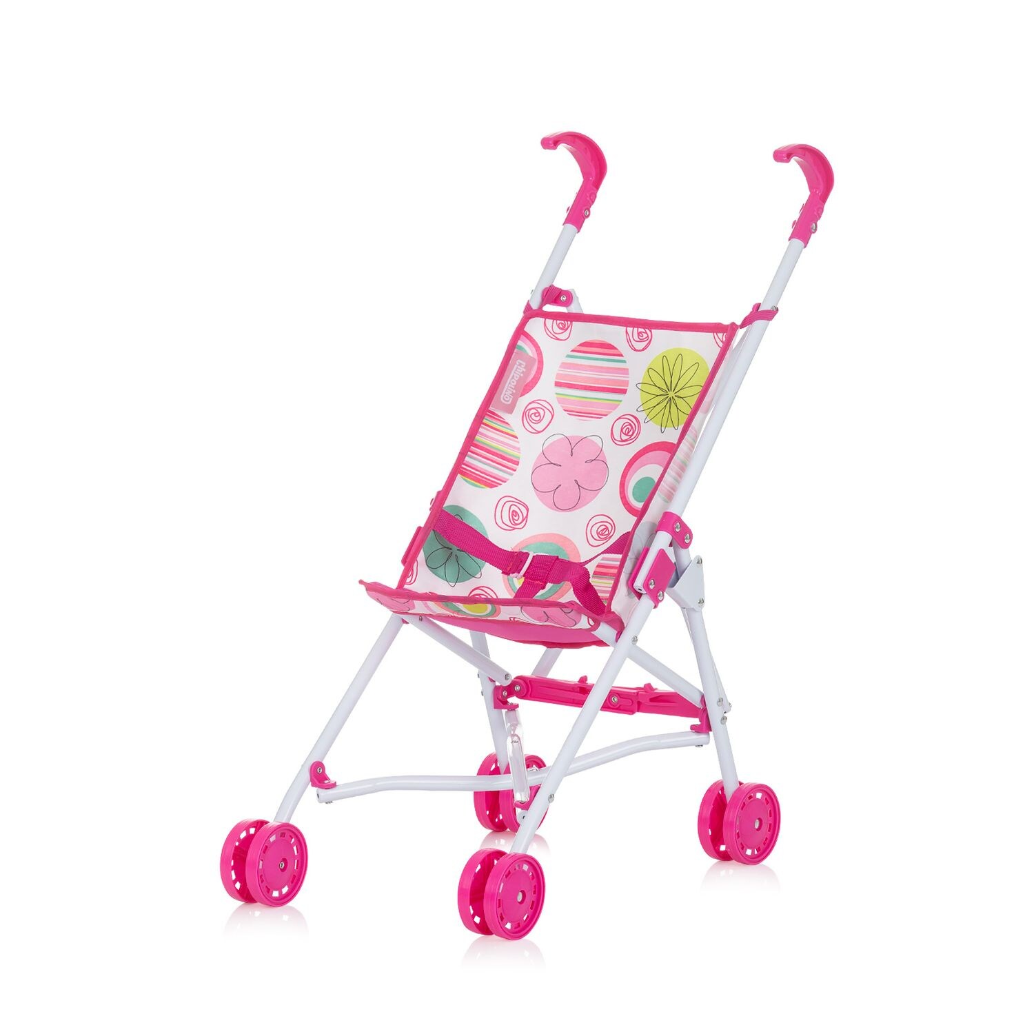 Chipolino Puppenbuggy Lily klappbar, Doppelräder, ab 3 Jahren, Schiebehöhe 57 cm rosa pink | 03800931060367