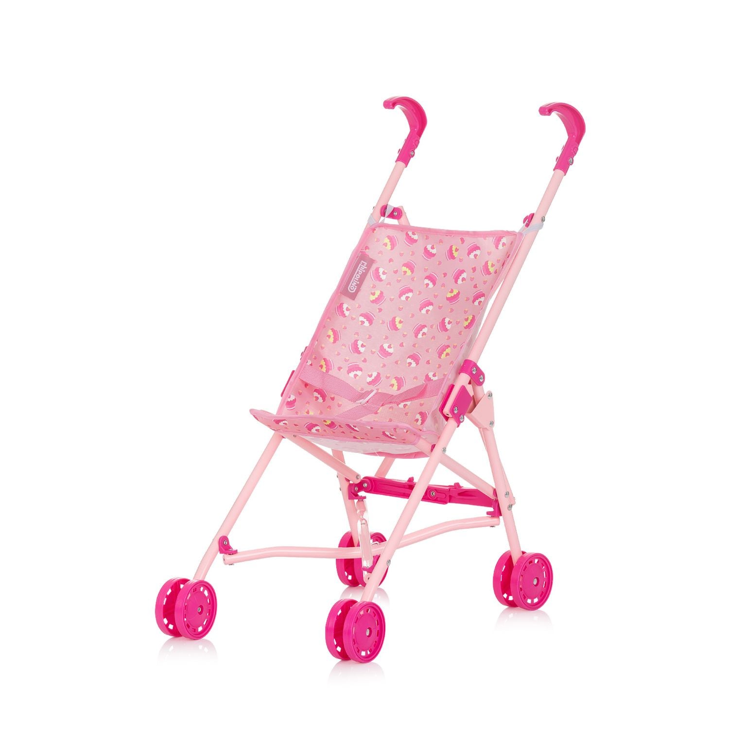 Chipolino Puppenbuggy Lily klappbar, Doppelr&auml;der, ab 3 Jahren, Schiebeh&ouml;he 57 cm rosa - Bild 1