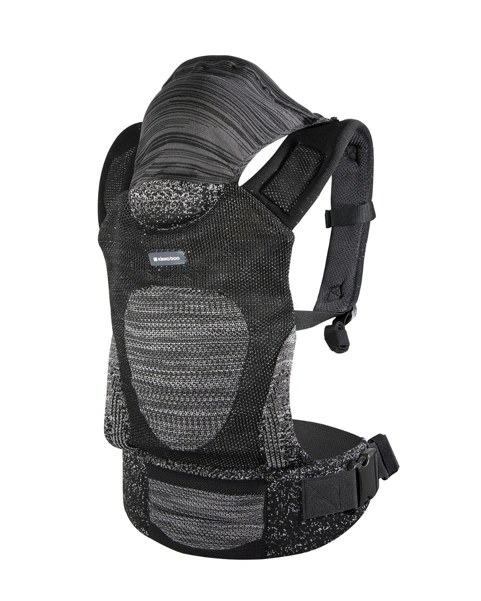 Kikkaboo Babytrage Hoody Fly Strickstoff 3 in 1 Bauch- und R&uuml;ckentrage, H&uuml;ftsitz schwarz - Bild 1