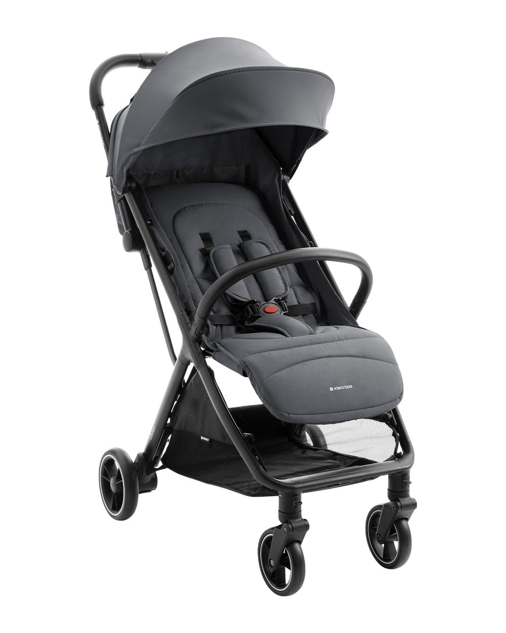 Kikkaboo Kinderwagen Buggy Lauren verstellbar faltbar Aluminiumrahmen bis 22 kg grau schwarz - Bild 1