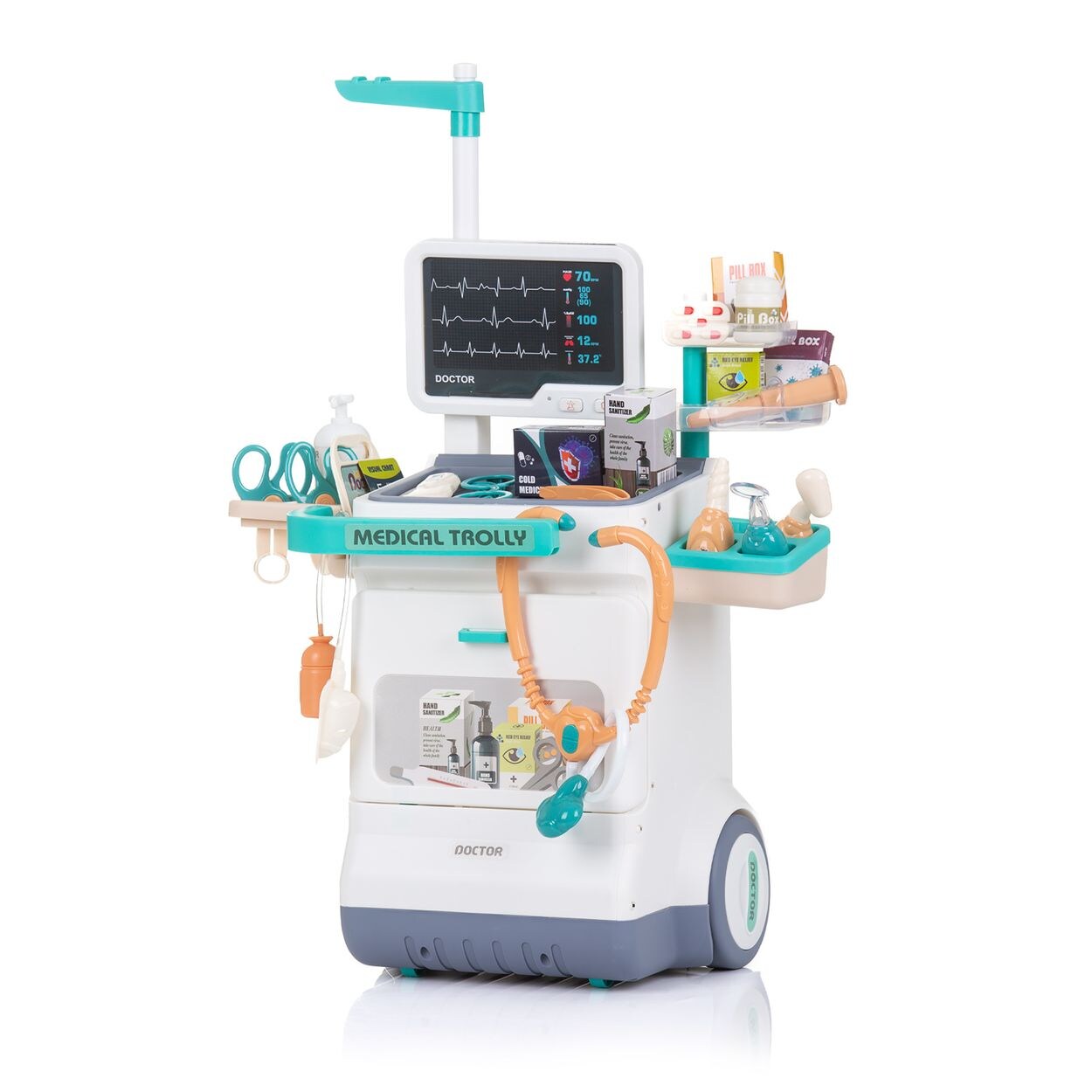 Chipolino Kinderspielzeug-Set Arzt 26-teilig Geräusche, Licht, Arztutensilien weiß