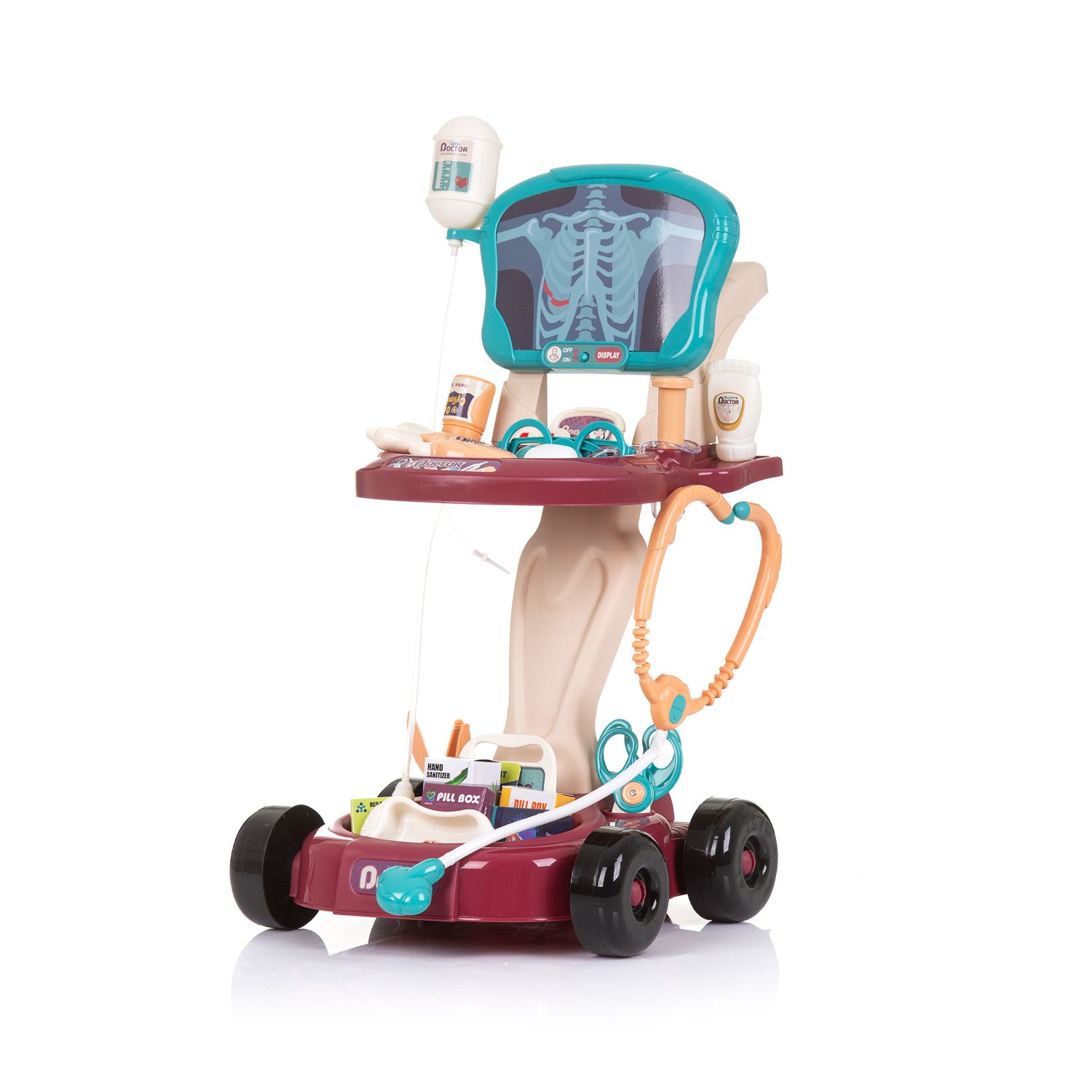 Chipolino Kinderspielzeug Arztwagen 29-teilig Brille Stethoskop Spritze Pinzette bunt - Bild 1