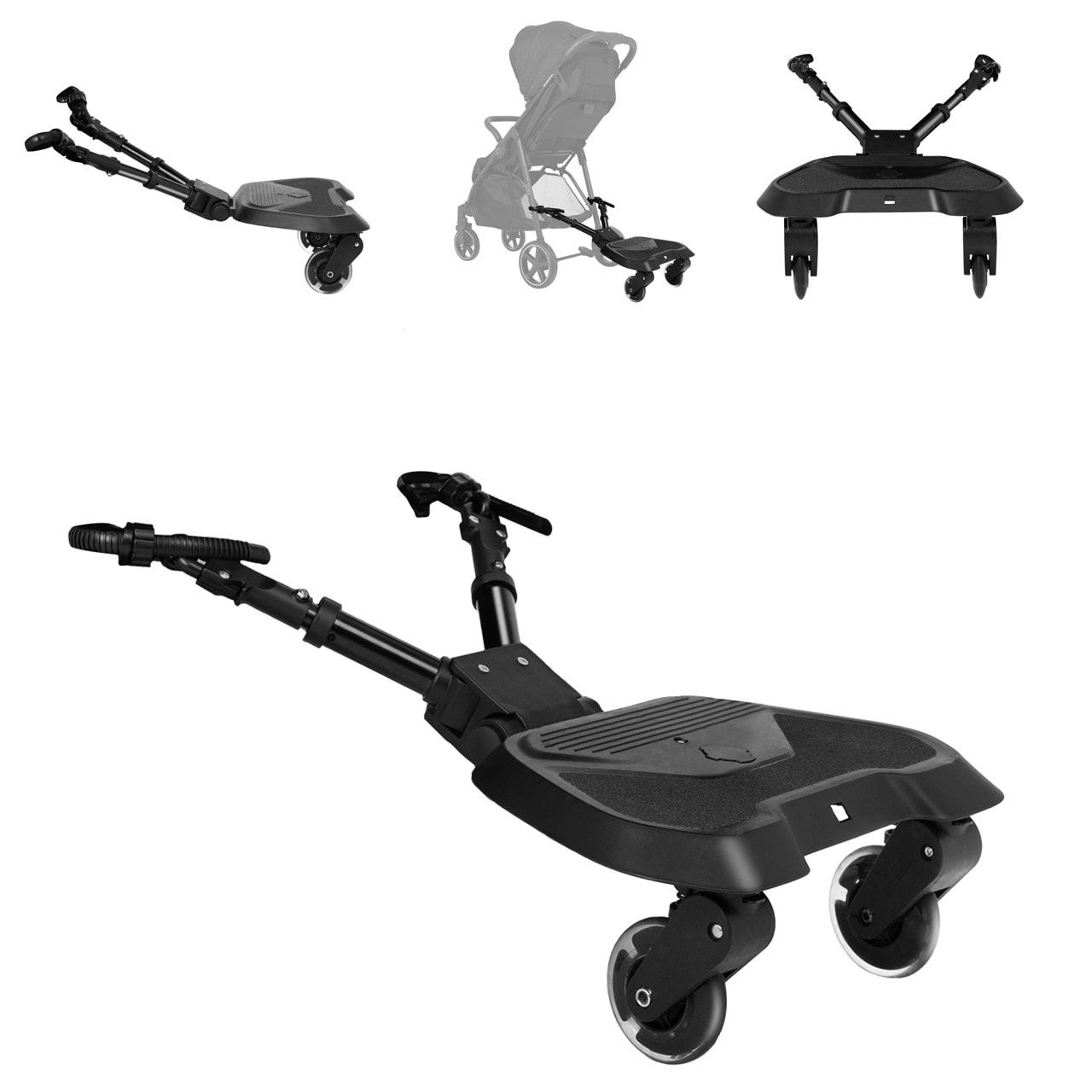 Kikkaboo Kinderwagen Trittbrett Ally universal Sto&szlig;d&auml;mpfer Kinderwagenaufsatz schwarz - Bild 1