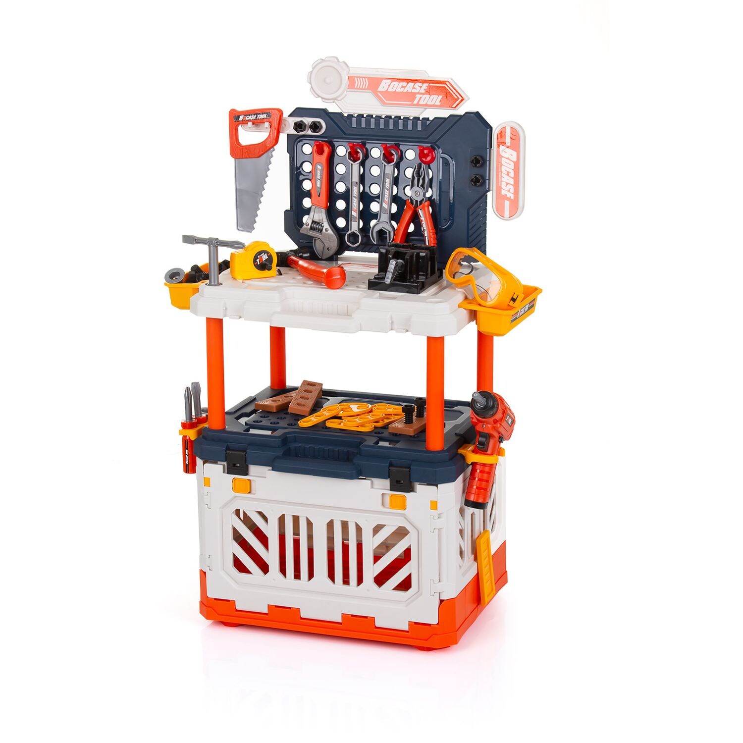 Chipolino 4 in 1 Kinder-Werkbank, 90-teiliges Spielwerkzeugset, Lichteffekte bunt | 03800931061562