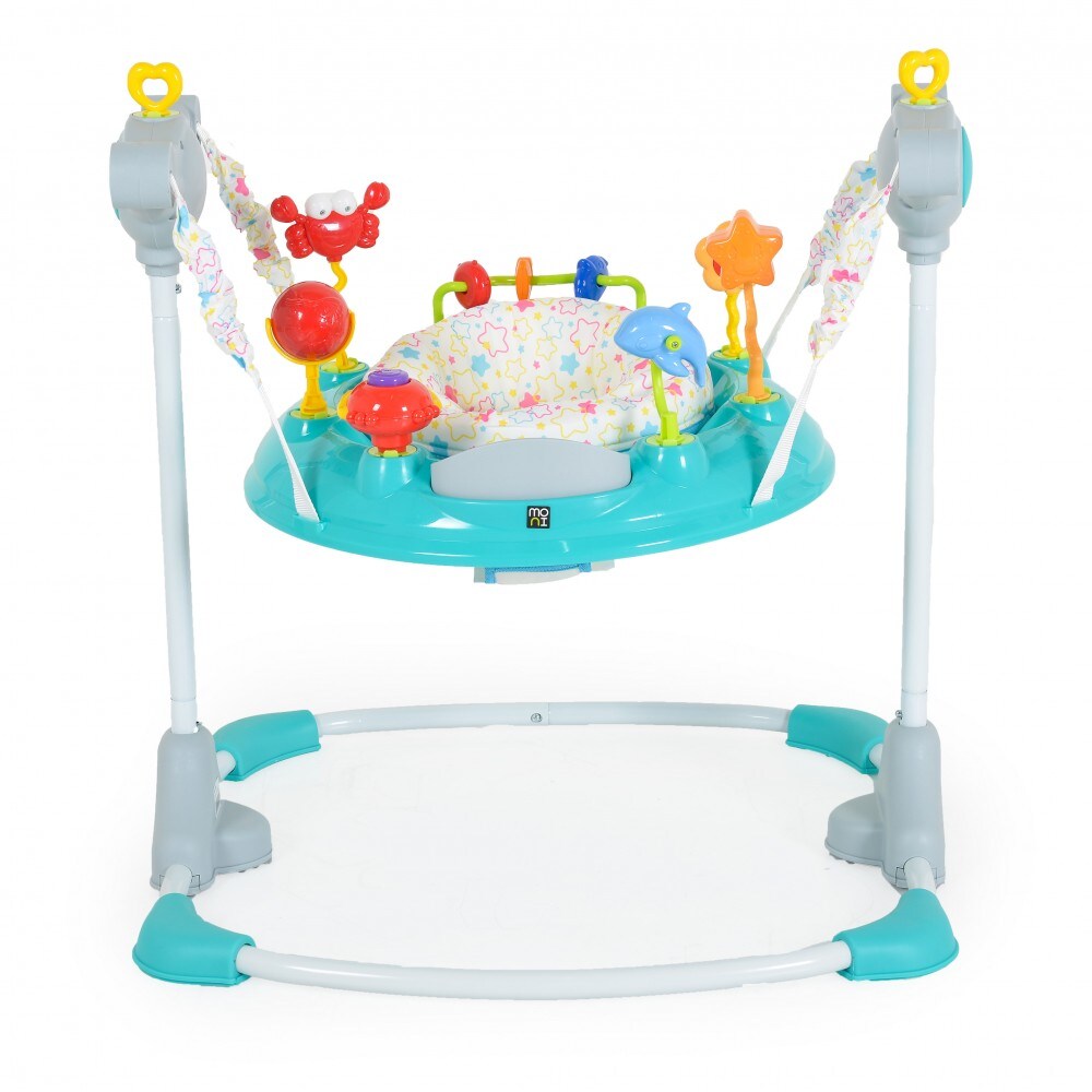 Hopser Vista mit Spielcenter, Musik, Licht, MP3-Anschluss, H&ouml;he einstellbar grau t&uuml;rkis - Bild 1