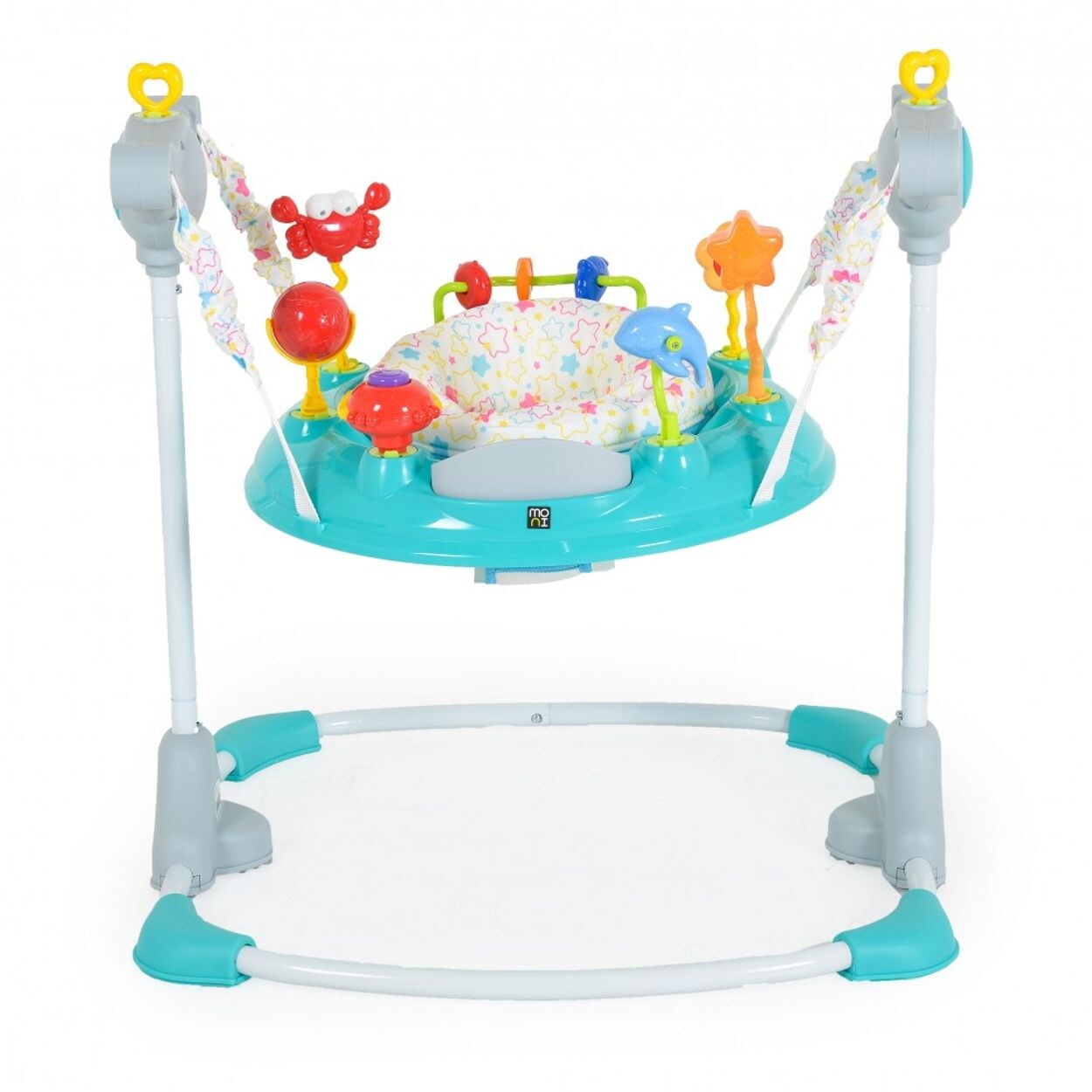Hopser Vista mit Spielcenter, Musik, Licht, MP3-Anschluss, Höhe einstellbar grau türkis