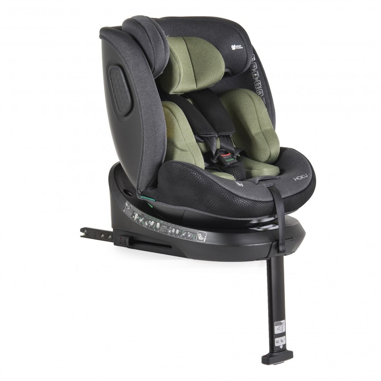 Cangaroo Kindersitz Hoku i-Size (40-150cm) Gruppe 0+/1/2/3, Isofix, St&uuml;tzfu&szlig; gr&uuml;n - Bild 1