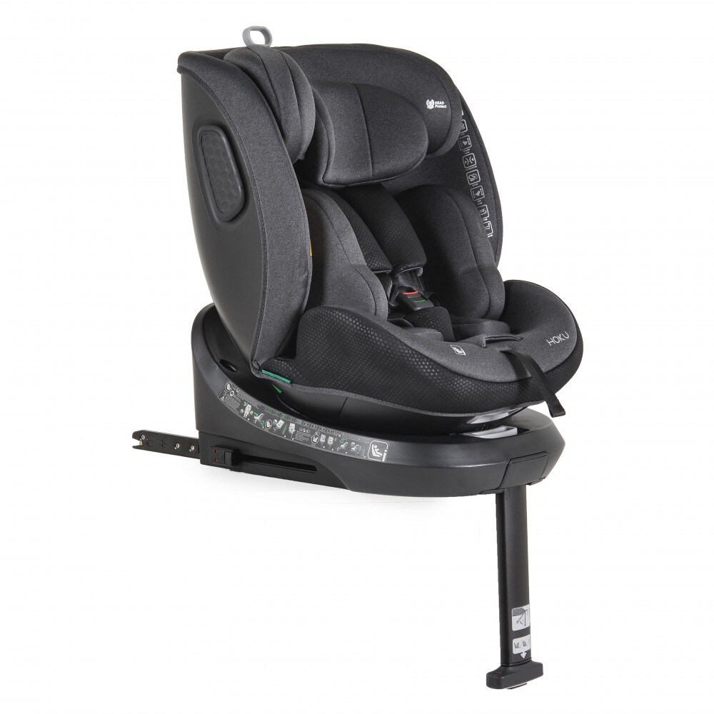 Cangaroo Kindersitz Hoku i-Size (40-150cm) Gruppe 0+/1/2/3, Isofix, Stützfuß schwarz | 03801005151783