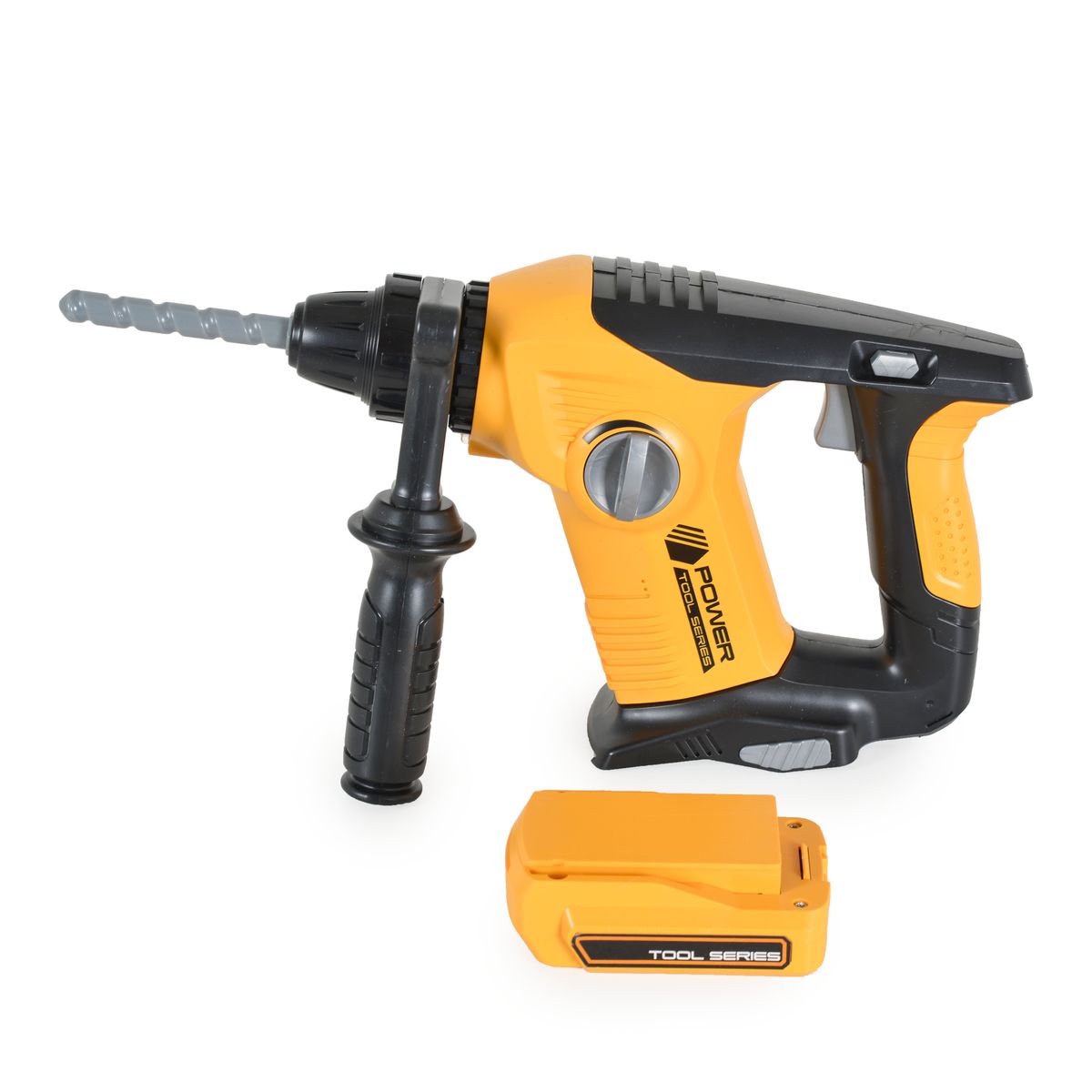 Moni Kinder-Spielzeug Schlagbohrer T016A Set, Schutzbrille, Lineal Bohrmaschine gelb - Bild 1