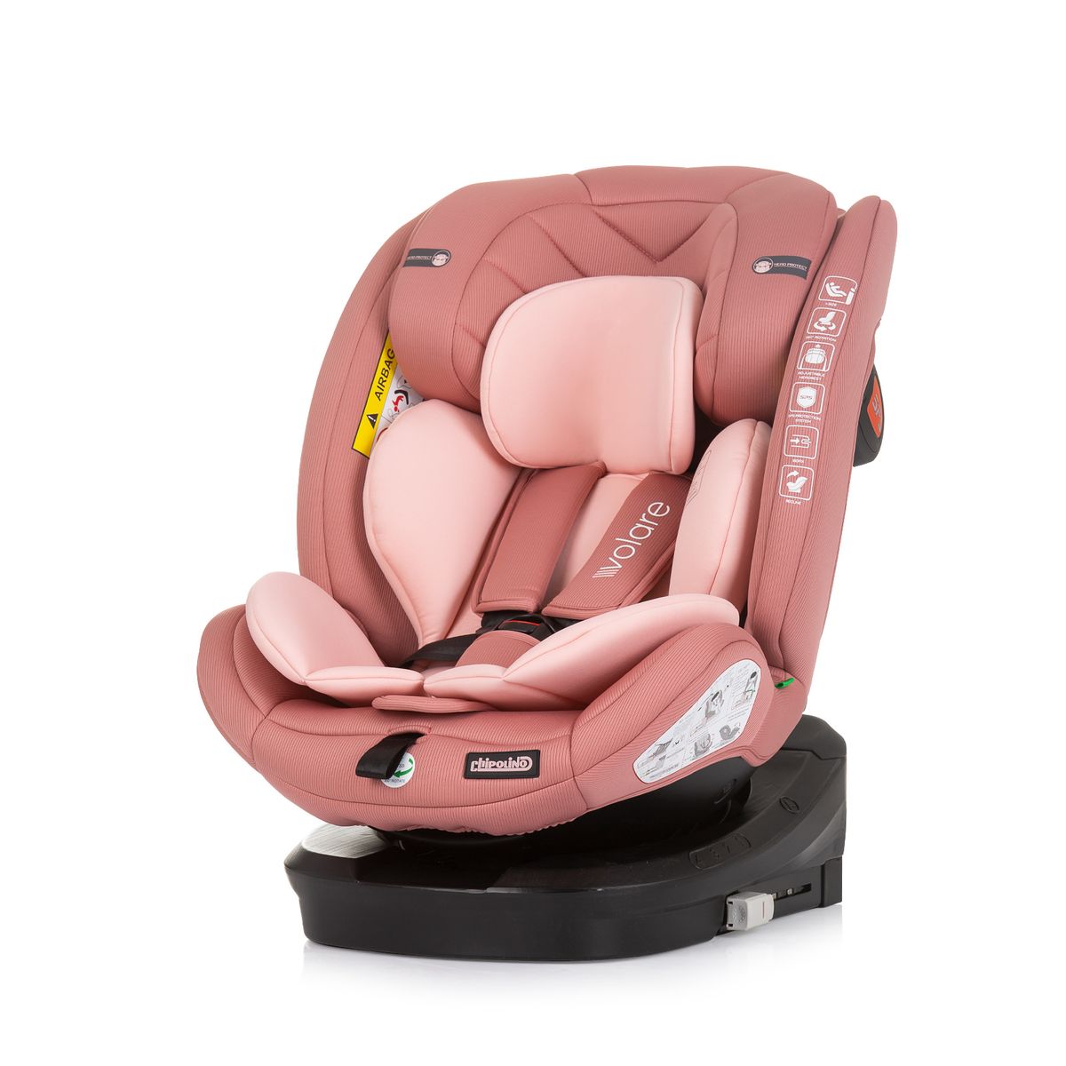 Chipolino Kindersitz Volare i-Size (40-150cm) Isofix, drehbar, SPS, Top Tether rosa - Bild 1