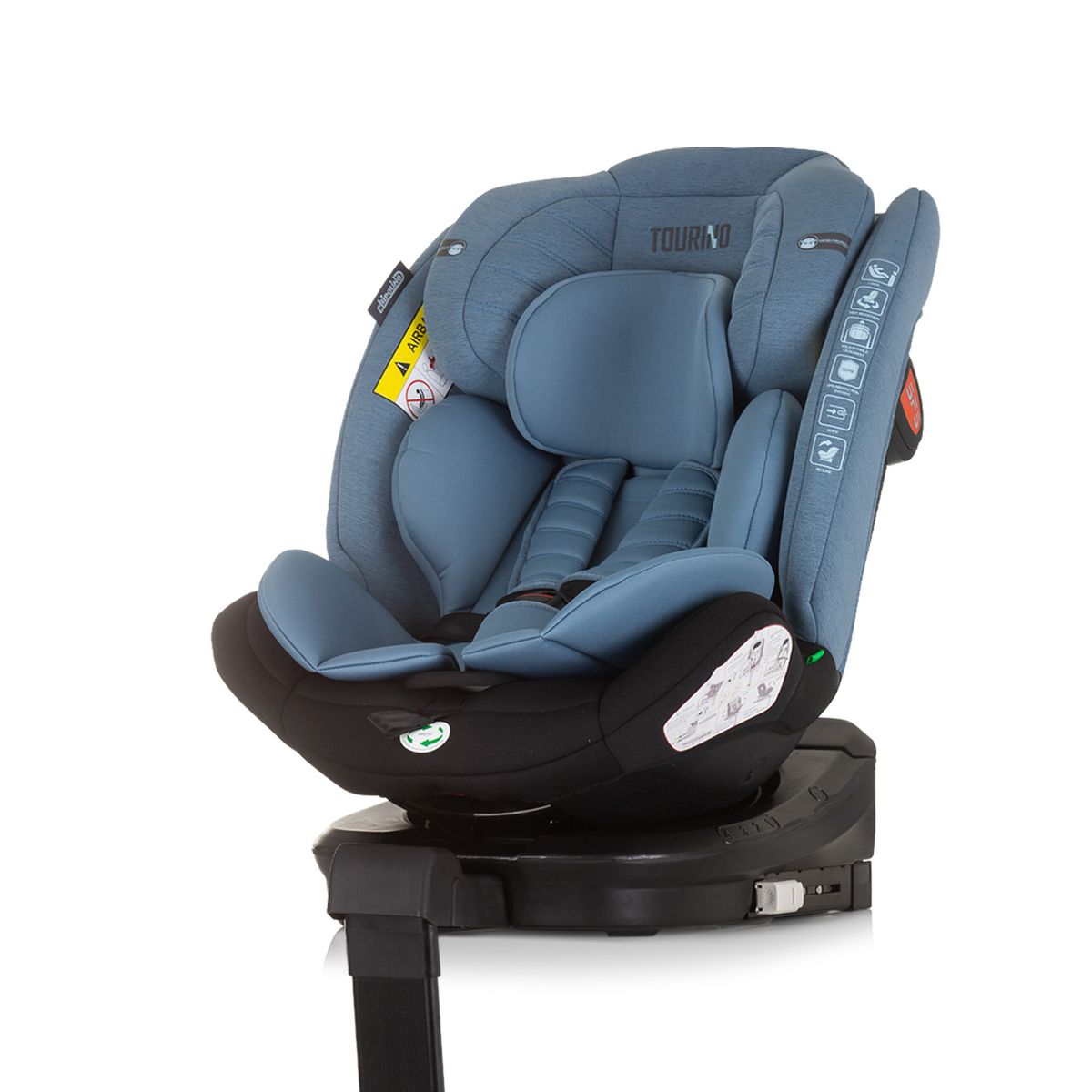 Chipolino Kindersitz Tourino i-Size (40-150cm) Isofix, h&ouml;henverstellbar, drehbar blau - Bild 1