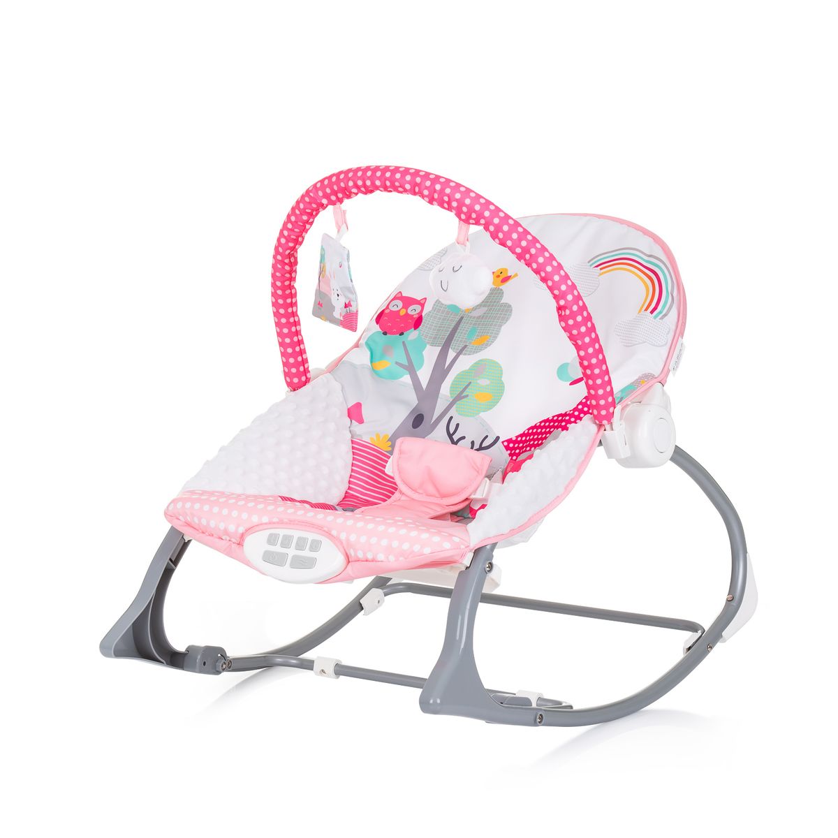 Chipolino Babywippe Melody 2 in 1 Gurt Musik Vibration Spieluhr Schaukelfunktion pink - Bild 1
