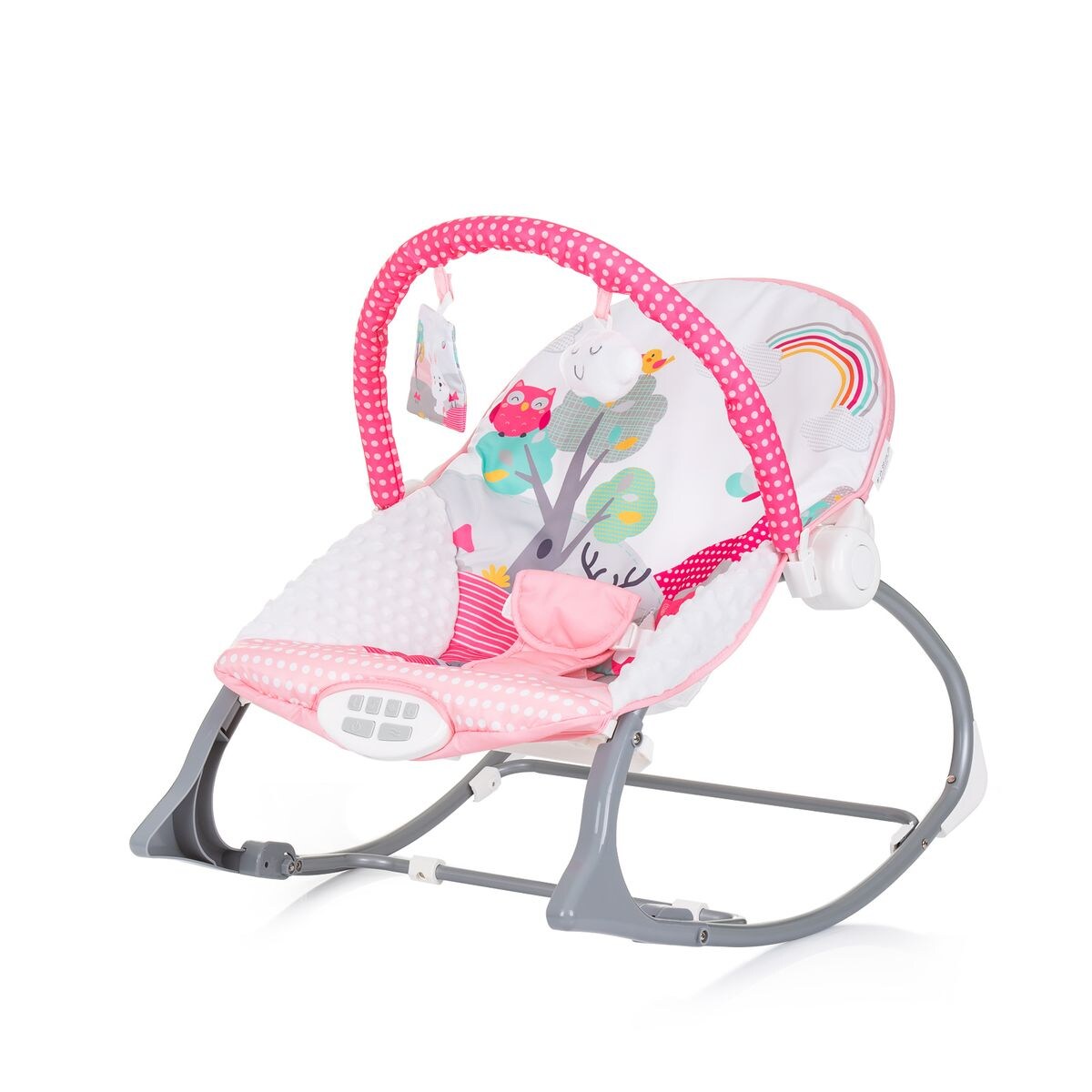 Chipolino Babywippe Melody 2 in 1 Gurt Musik Vibration Spieluhr Schaukelfunktion pink | 03800931061180
