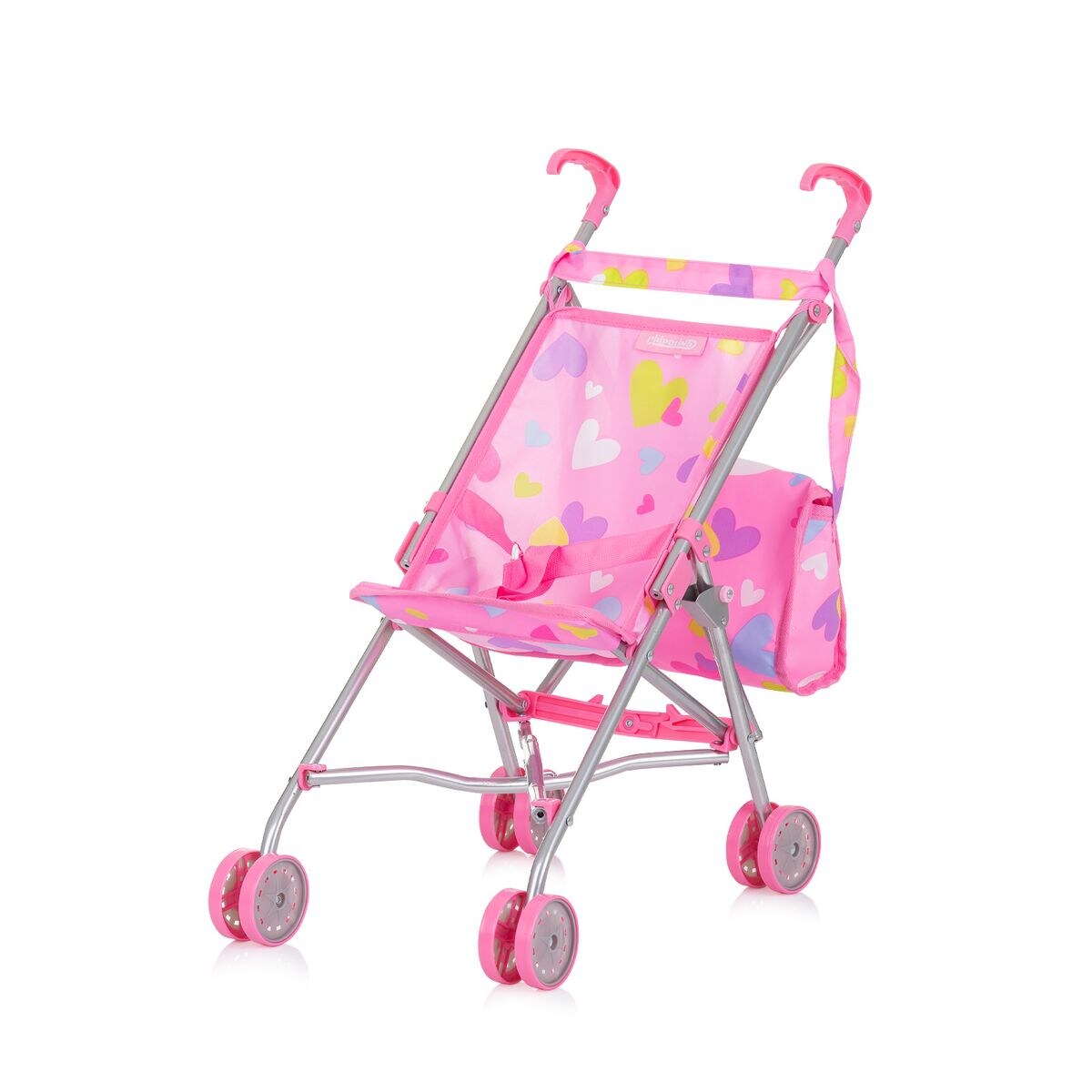 Chipolino Puppen-Zubehör-Set 3in1 Trixy Buggy Hochstuhl Tasche Laufstall faltbar rosa