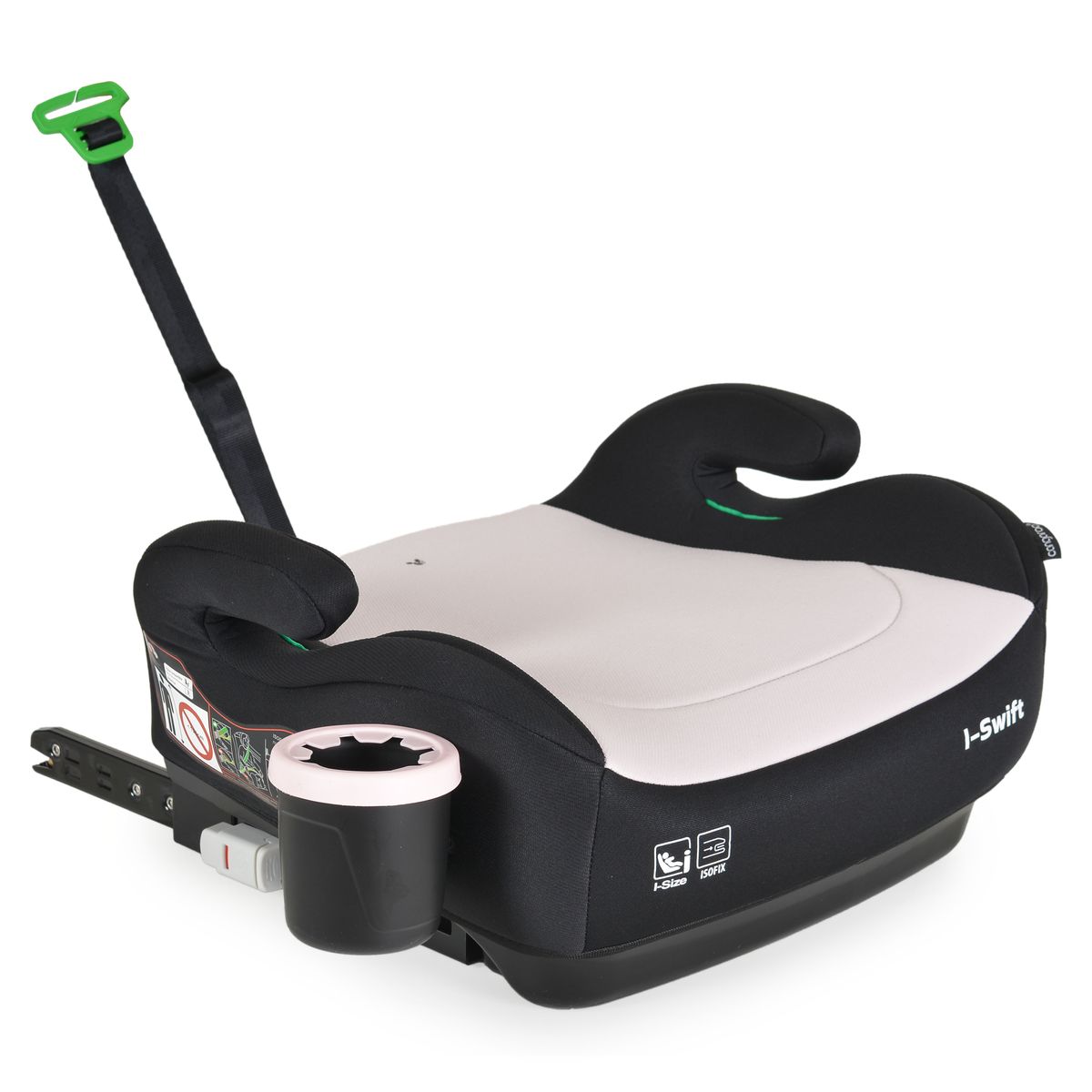 Cangaroo Kindersitz, Sitzerh&ouml;hung i-Swift, Isofix (125-150cm) Getr&auml;nkehalter rosa - Bild 1