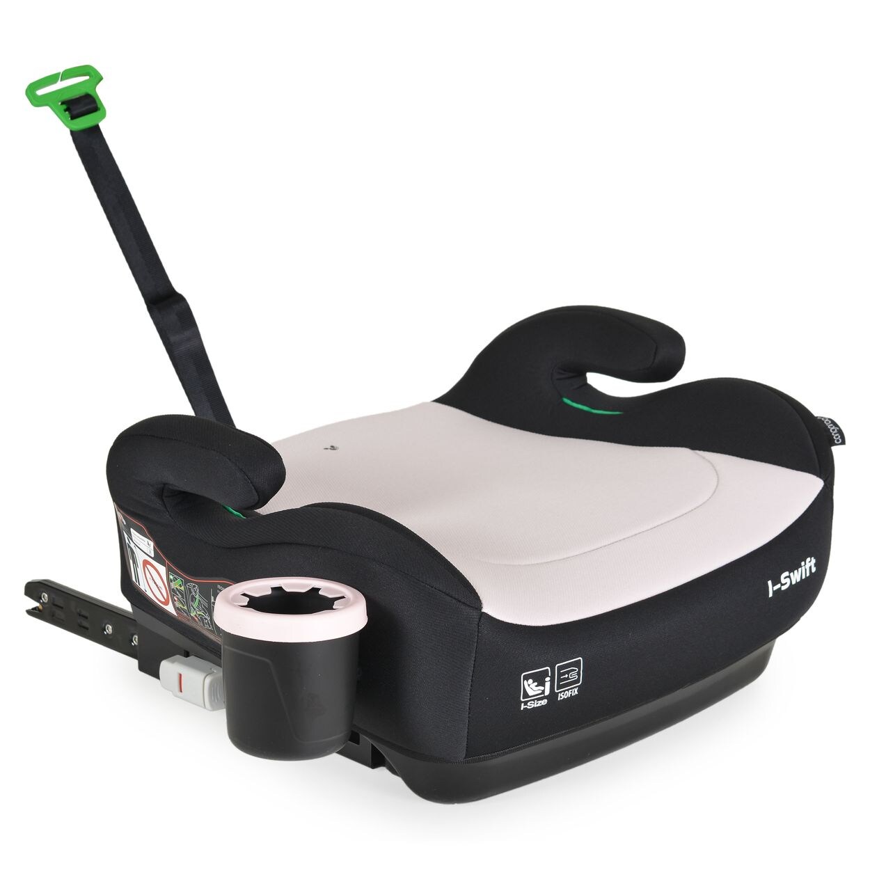 Cangaroo Kindersitz, Sitzerhöhung i-Swift, Isofix (125-150cm) Getränkehalter rosa