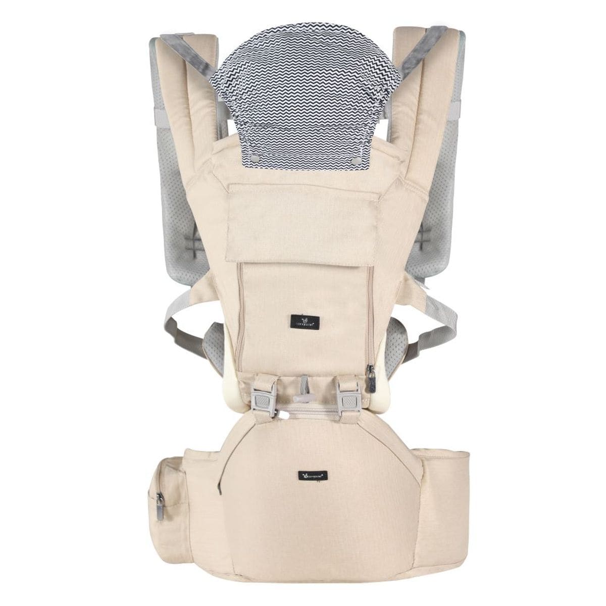 Cangaroo Babytrage Ivy Bauch- R&uuml;ckentrage Gurt verstellbar H&uuml;ftgurt ab 5 Monaten beige - Bild 1