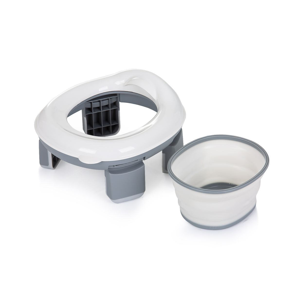Chipolino Toilettentrainer 2 in 1 Viaggio faltbar Tragetasche ergonomische Form grau - Bild 1