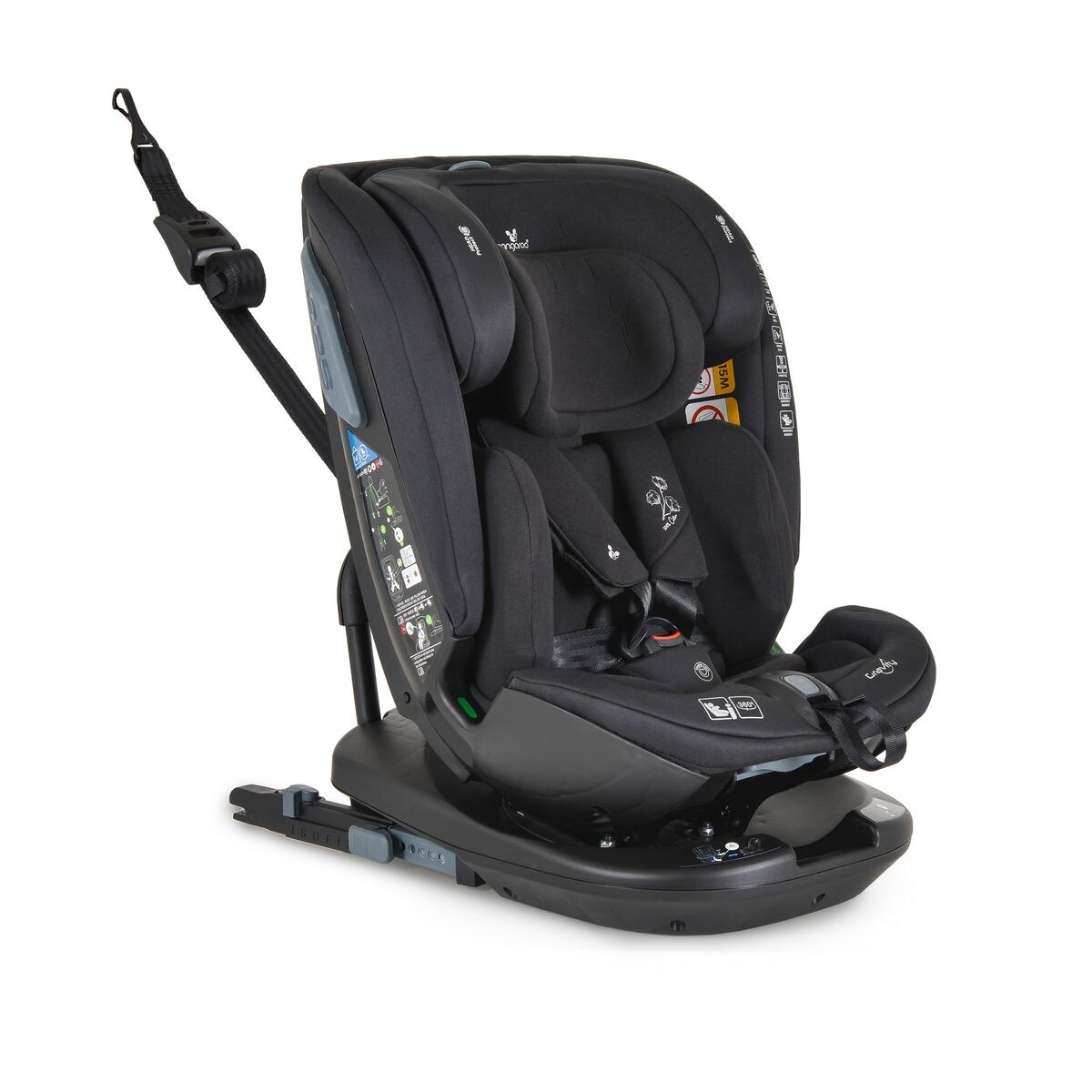 Cangaroo Kindersitz Gravity i-Size (40-150cm) Sitz drehbar, Kopfstütze, Isofix schwarz | 03801005152193